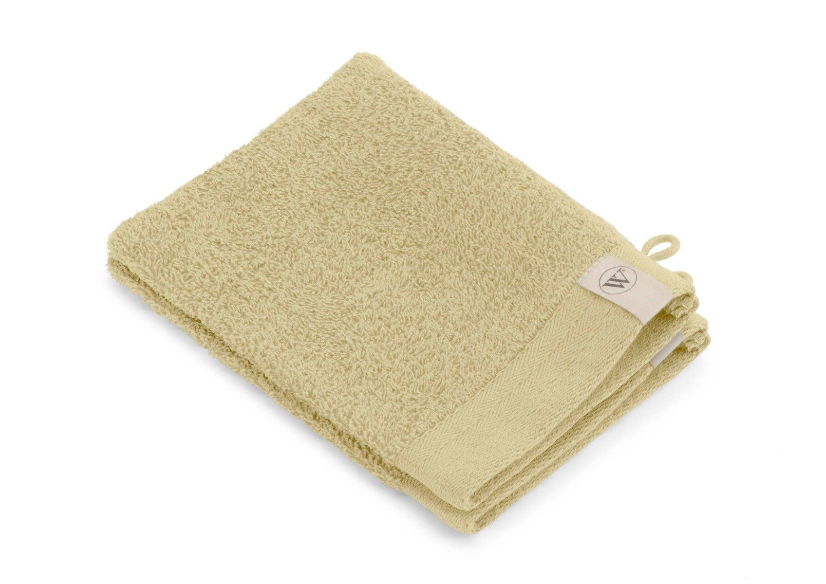 Walra Waschhandschuh cm, Maisgelb Baumwolle 2x Cotton - (1-St) 16x21 Handtuch Soft