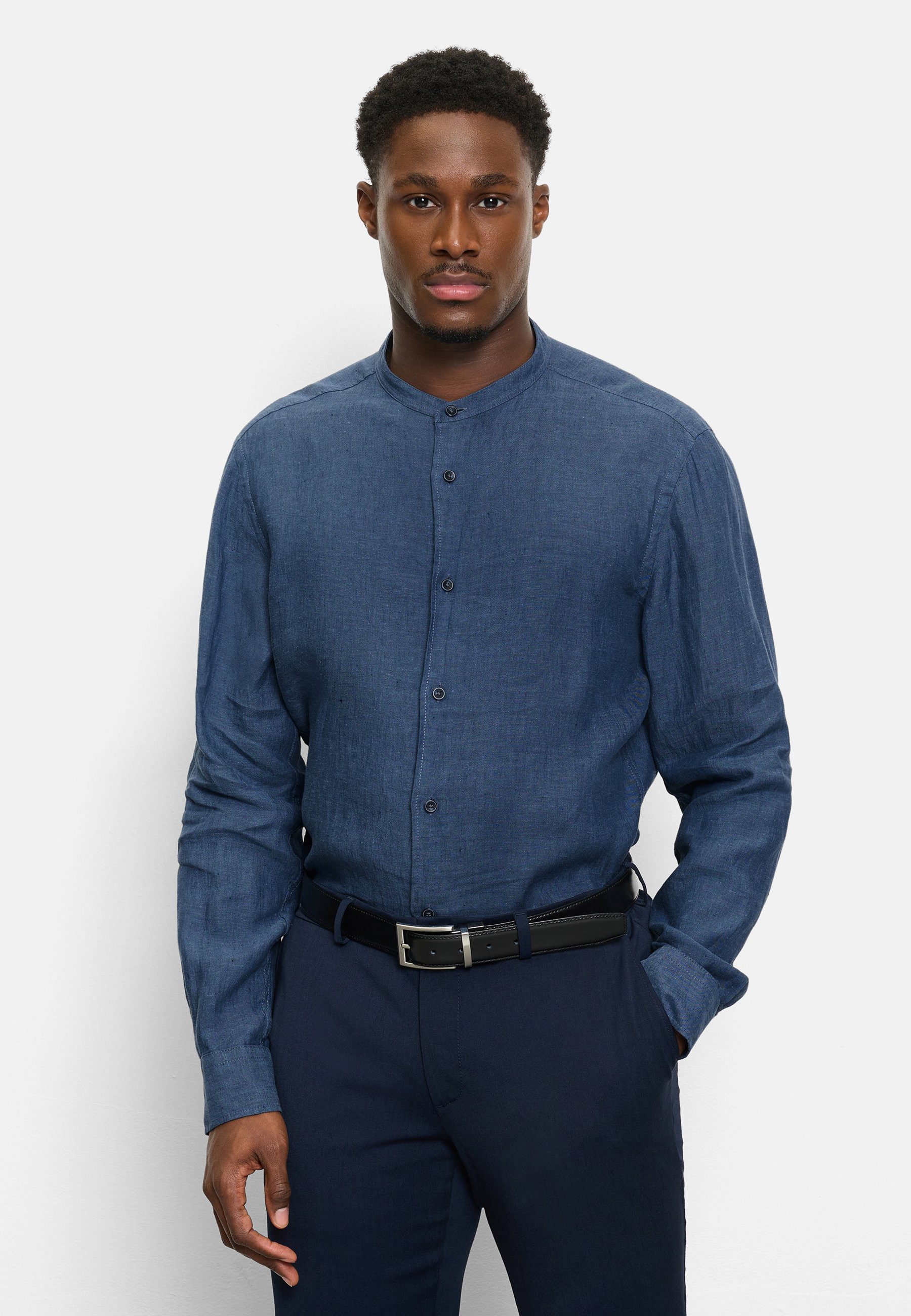 OLYMP Langarmhemd OLYMP Casual, regular fit, Stehkragen