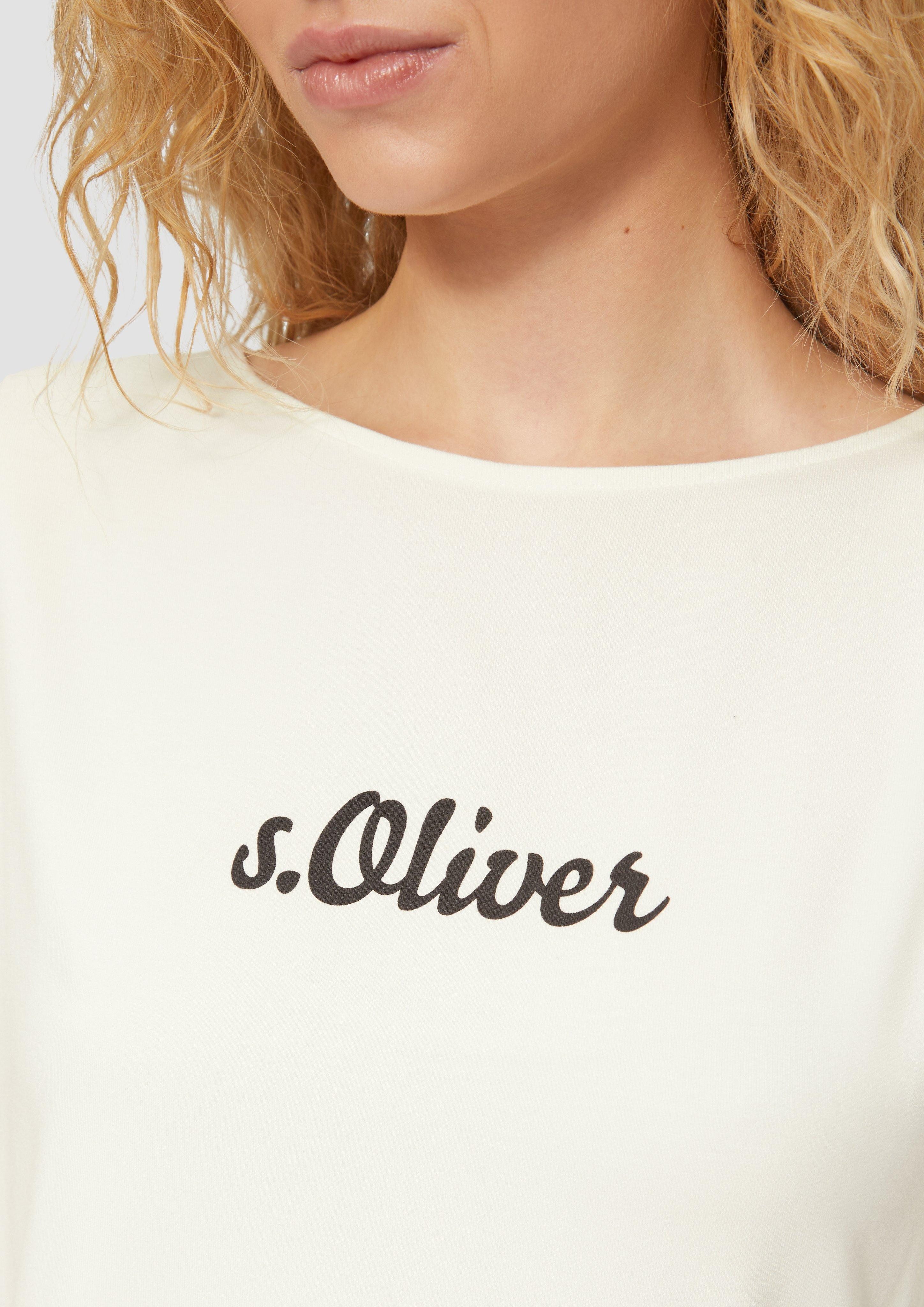 s.Oliver Kurzarmshirt Fließendes Jersey-Shirt mit Artwork günstig online kaufen