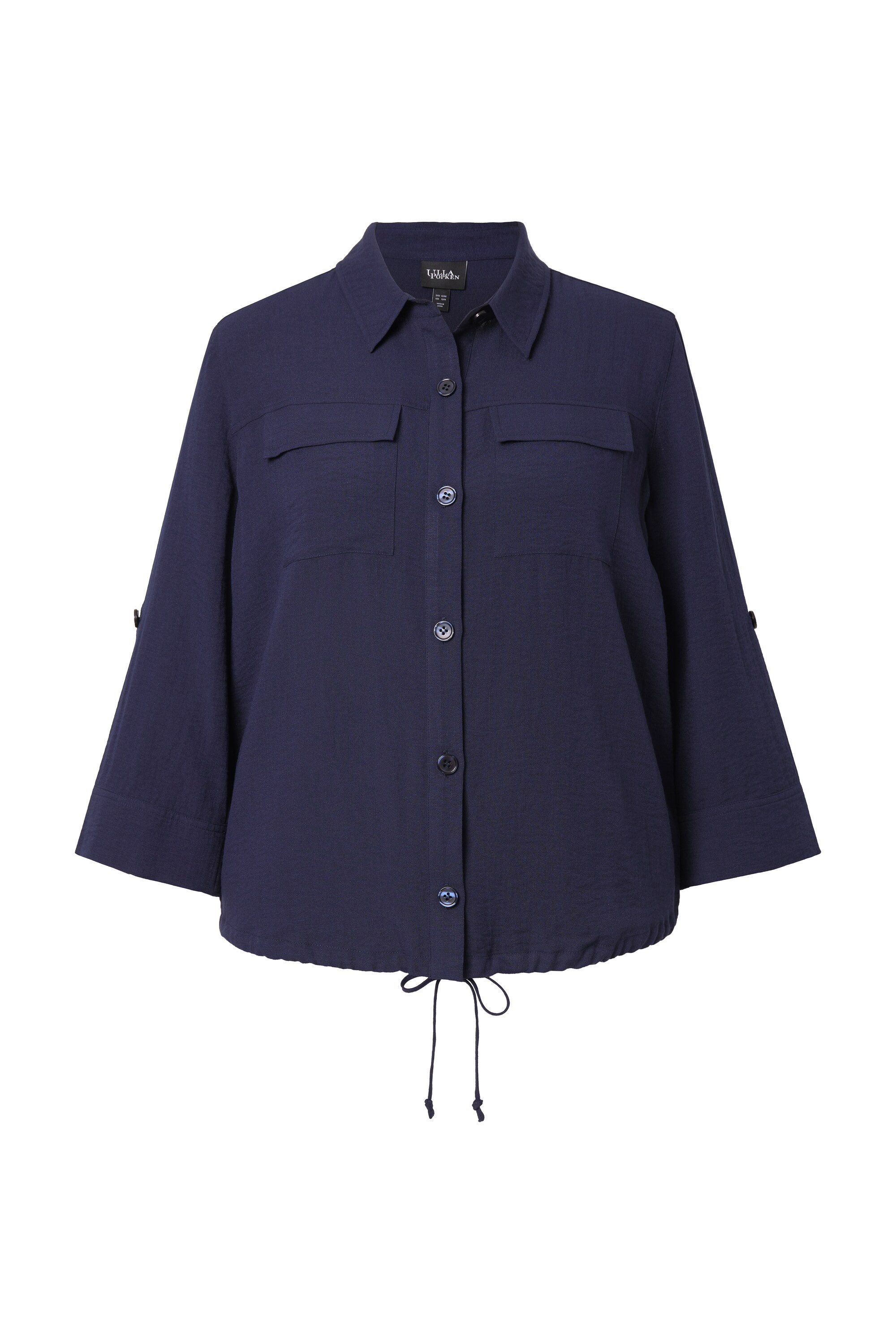 Ulla Popken Sommerjacke Jacke Hemdkragen Knöpfe günstig online kaufen