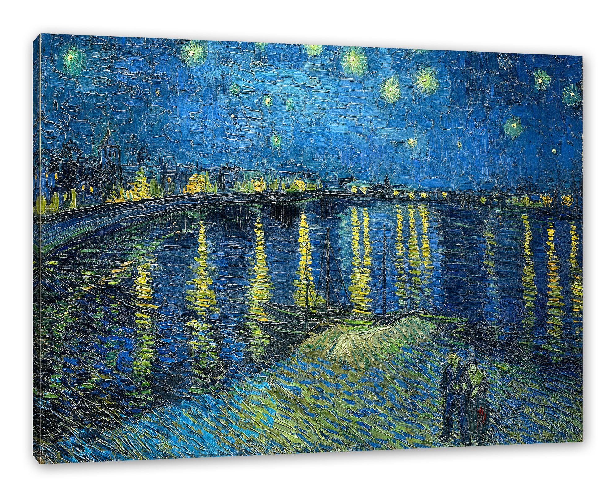 Pixxprint Leinwandbild Vincent Van Gogh - Sternennacht über die Rhône, Vincent Van Gogh - Sternennacht über die Rhône (1 St), Leinwandbild …