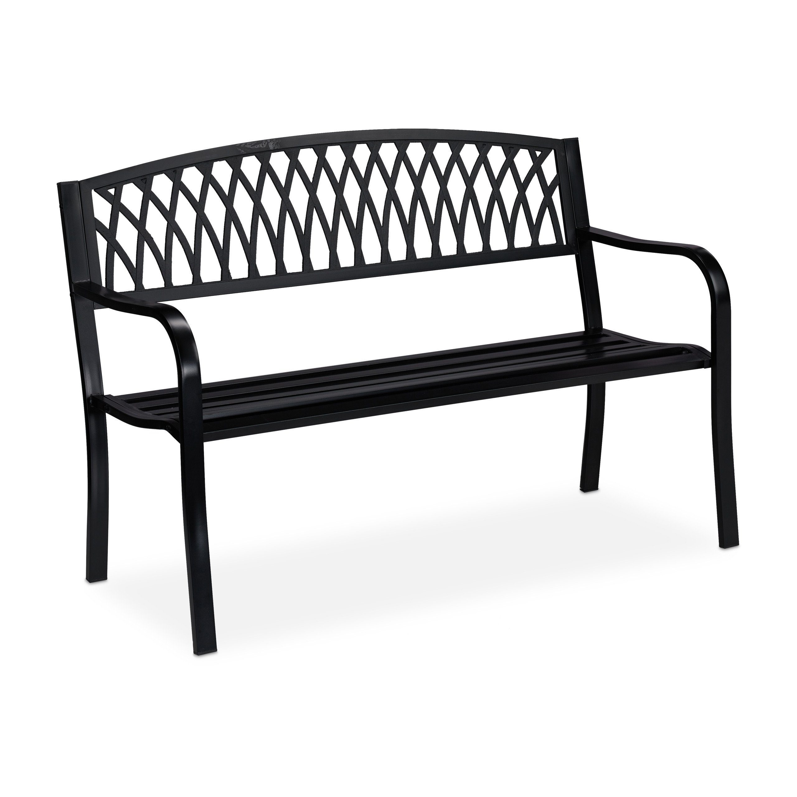 relaxdays Gartenbank Schwarze Gartenbank günstig online kaufen