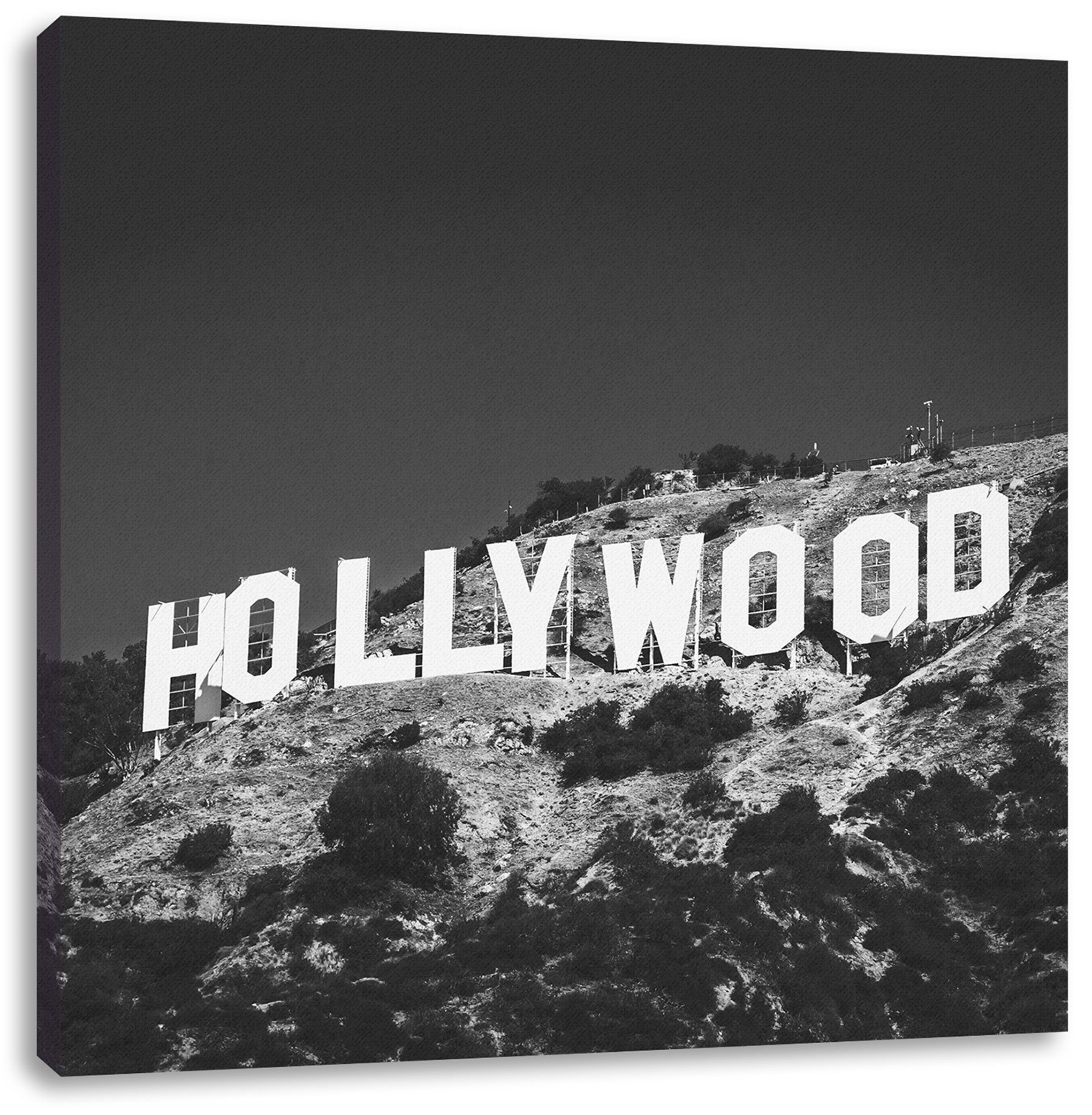 Pixxprint Leinwandbild Wahrzeichen von Hollywood, Wahrzeichen von Hollywood (1 St), Leinwandbild fertig bespannt, inkl. Zackenaufhänger