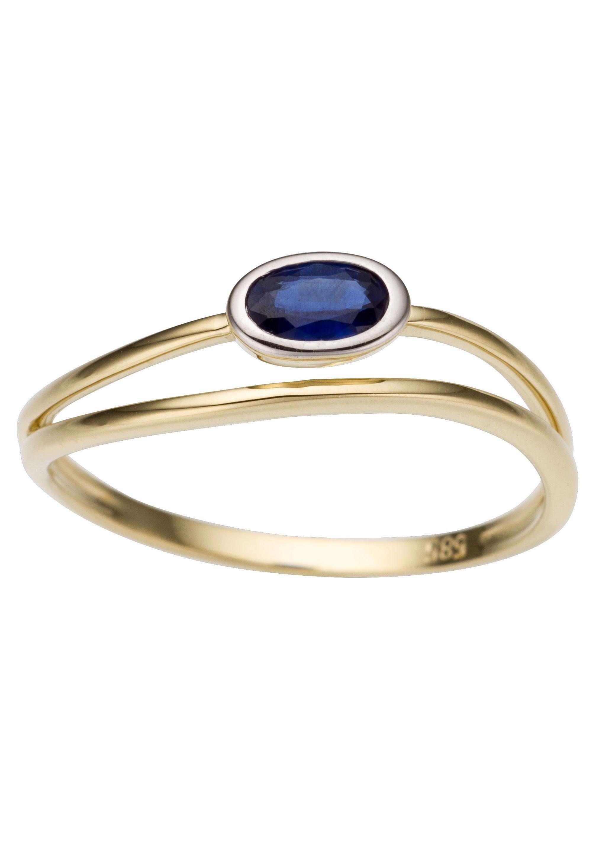 Firetti Goldring Schmuck Geschenk Gold 333 Damenring Goldring Edelstein Farbstein, mit Saphir