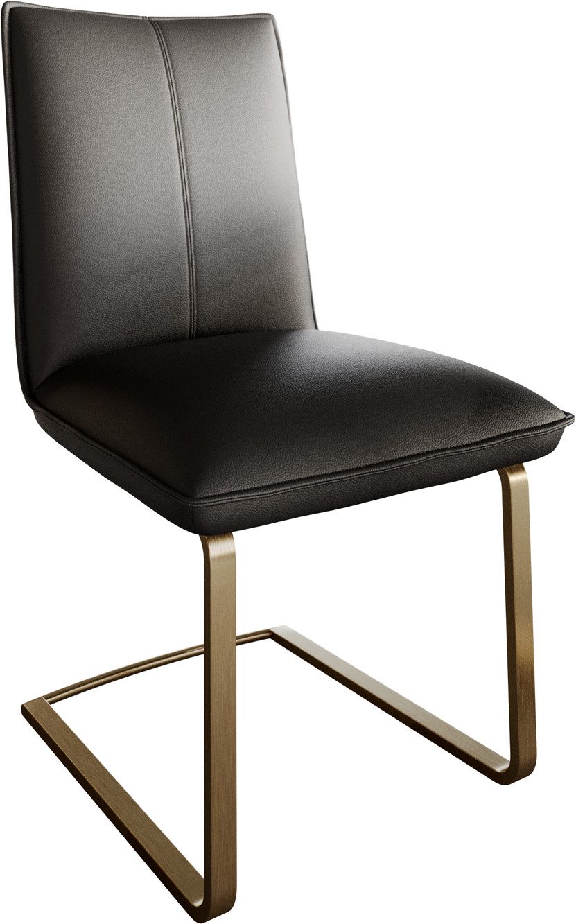 DELIFE Polsterstuhl Lelio-Flex, Freischwinger flach Gold günstig online kaufen