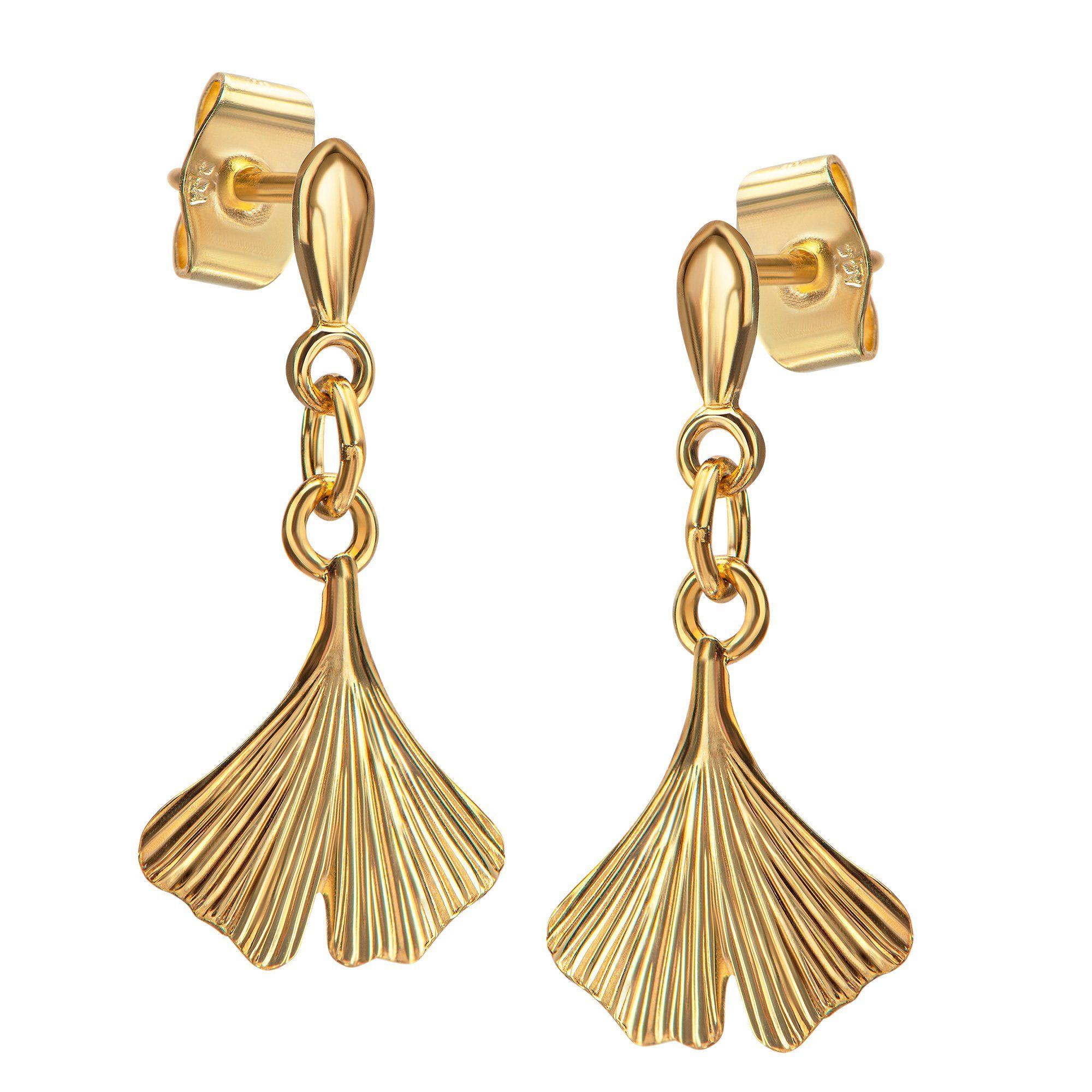 Paar Ohrstecker Ginkgo Ohrstecker 333 Gold