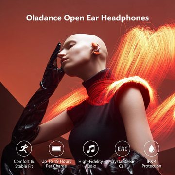 Oladance mit 2-dynamischen 16,5mm Audiotreibern Open-Ear-Kopfhörer (Top-Biomembran-Technologie: Bietet ein reichhaltiges und konsistentes Hörerlebnis mit klarem Diskant und kraftvollem Bass., Ausgezeichnete Design und unübertroffene Funktionen lange Akkulaufzeit)
