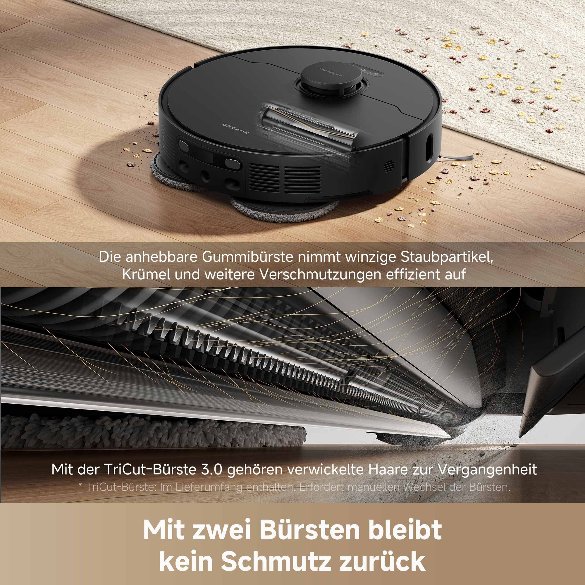 Dreame Saugroboter L40 Ultra AE, Mit Wischfunktion, 600 W, mit Beutel, 19.000Pa Saugkraft, Moppreinigung, KI-gestützte Hinderniserkennung schwarz