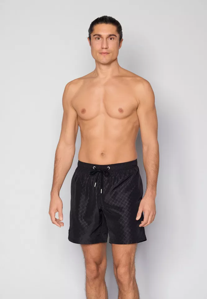 Joop! Badeshorts Cortina AOP Allover Cornflower-Logo, mit Tunnelzug, seitliche Taschen