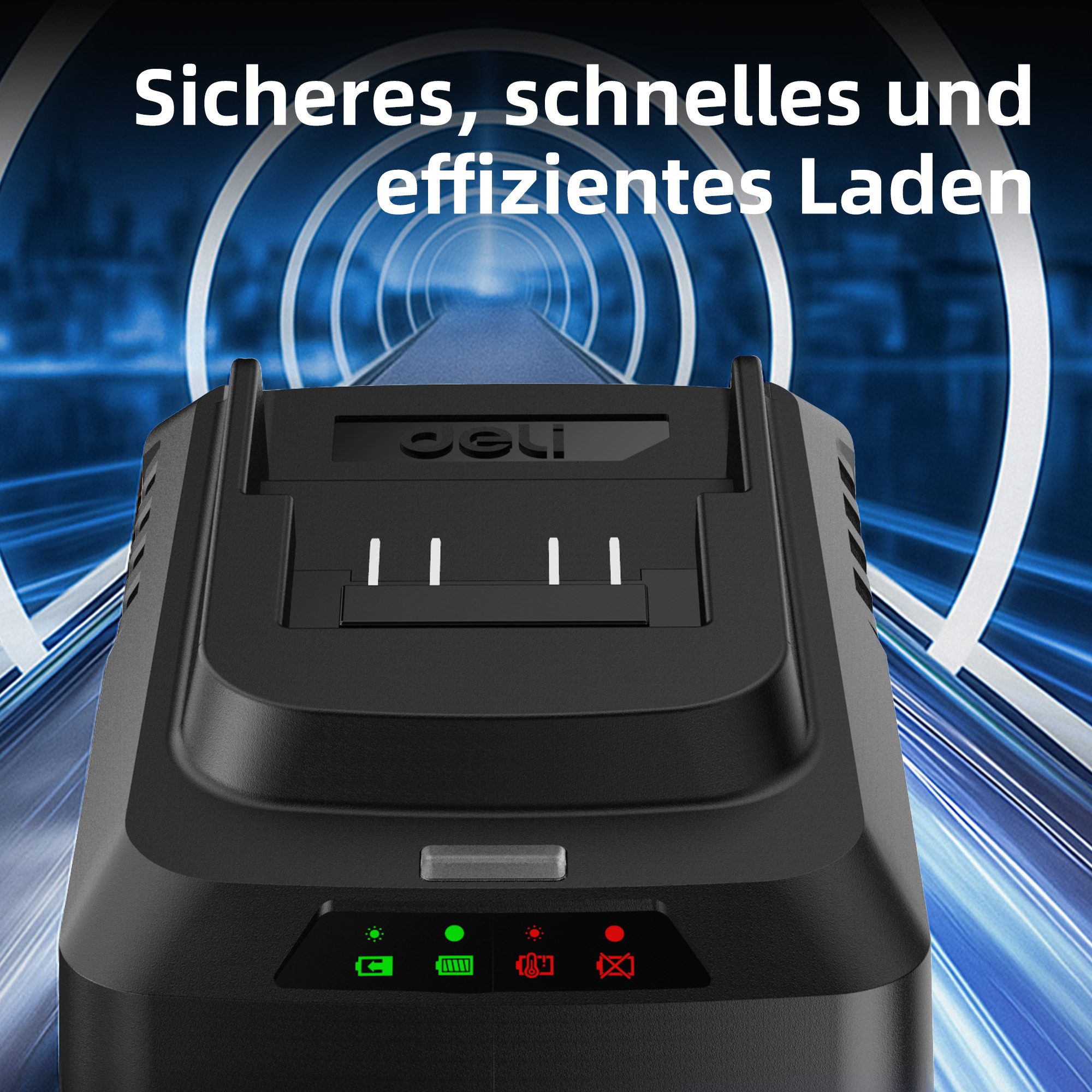 DELI Ladegerät Modell EDL-CD20A2E Akku-Ladestation