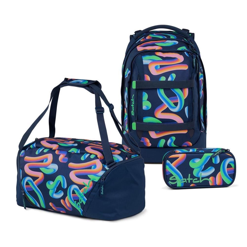 Satch Schulrucksack Pack (3tlg, inkl. Schlamperbox und Sporttasche)