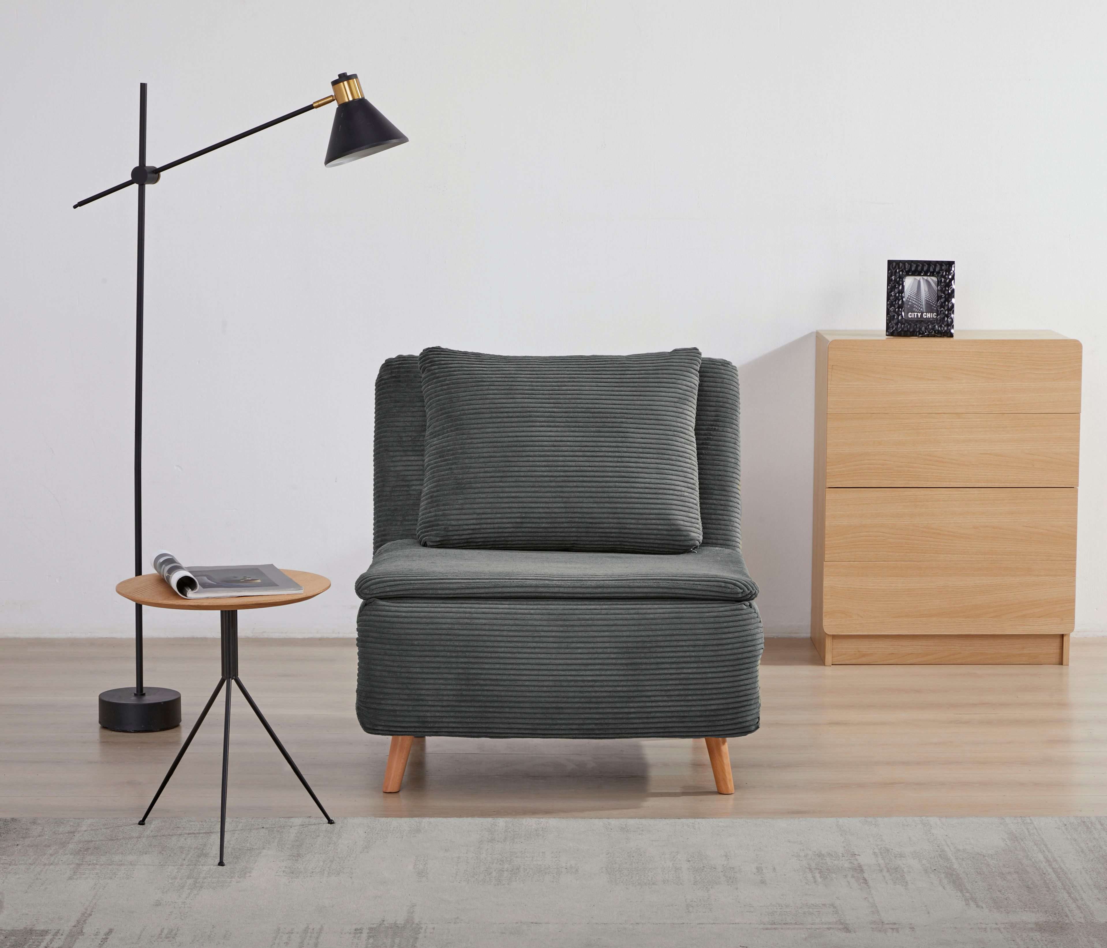 OTTO home Sessel AINSLEY - OTTO. Verlässliche Qualität., wandelbar zum Gästebett, Schlafliege, Webstoff u. Cord-Bezug