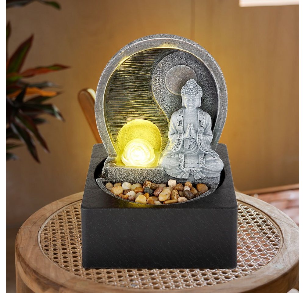 Thumbnail - GLOBO LIGHTING Zimmerbrunnen, LED Tischbrunnen Wohnzimmer Zierbrunnen Dekoleuchte Asia-