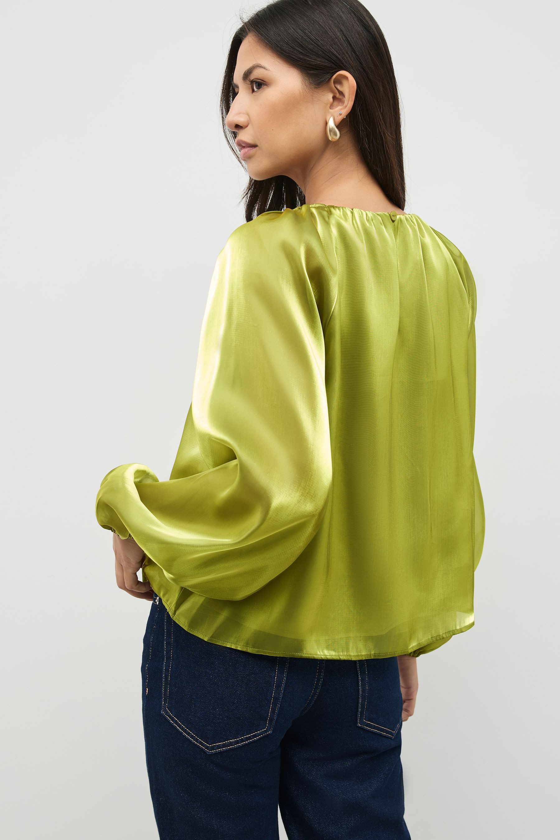 Next Langarmbluse Organza-Bluse mit voluminösen langen günstig online kaufen
