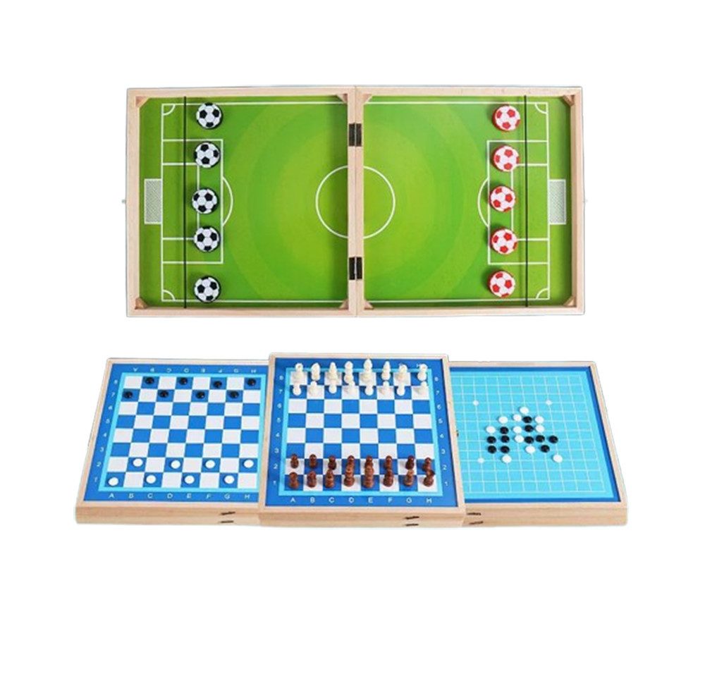 CLTYQ Spiel 4-in-1 Tischspiel,Familienspiel für Kinder & Erwachsene, Geschicklichkeitsspiel 2 Игрыr – Reisespiel im Tischfußball-Stil