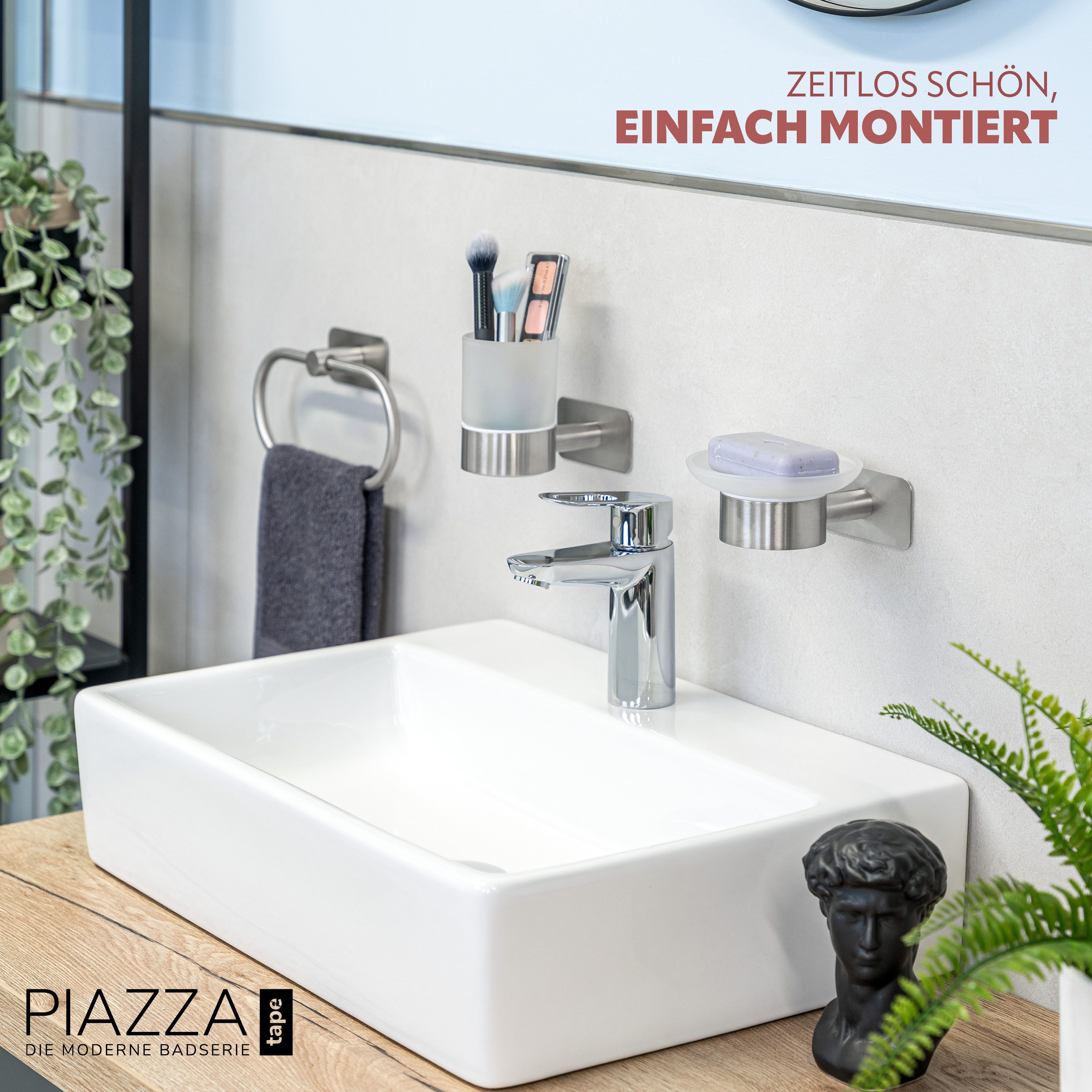 bremermann Seifenschale Bad-Serie PIAZZA TAPE - mit Klebepad, aus Glas und günstig online kaufen
