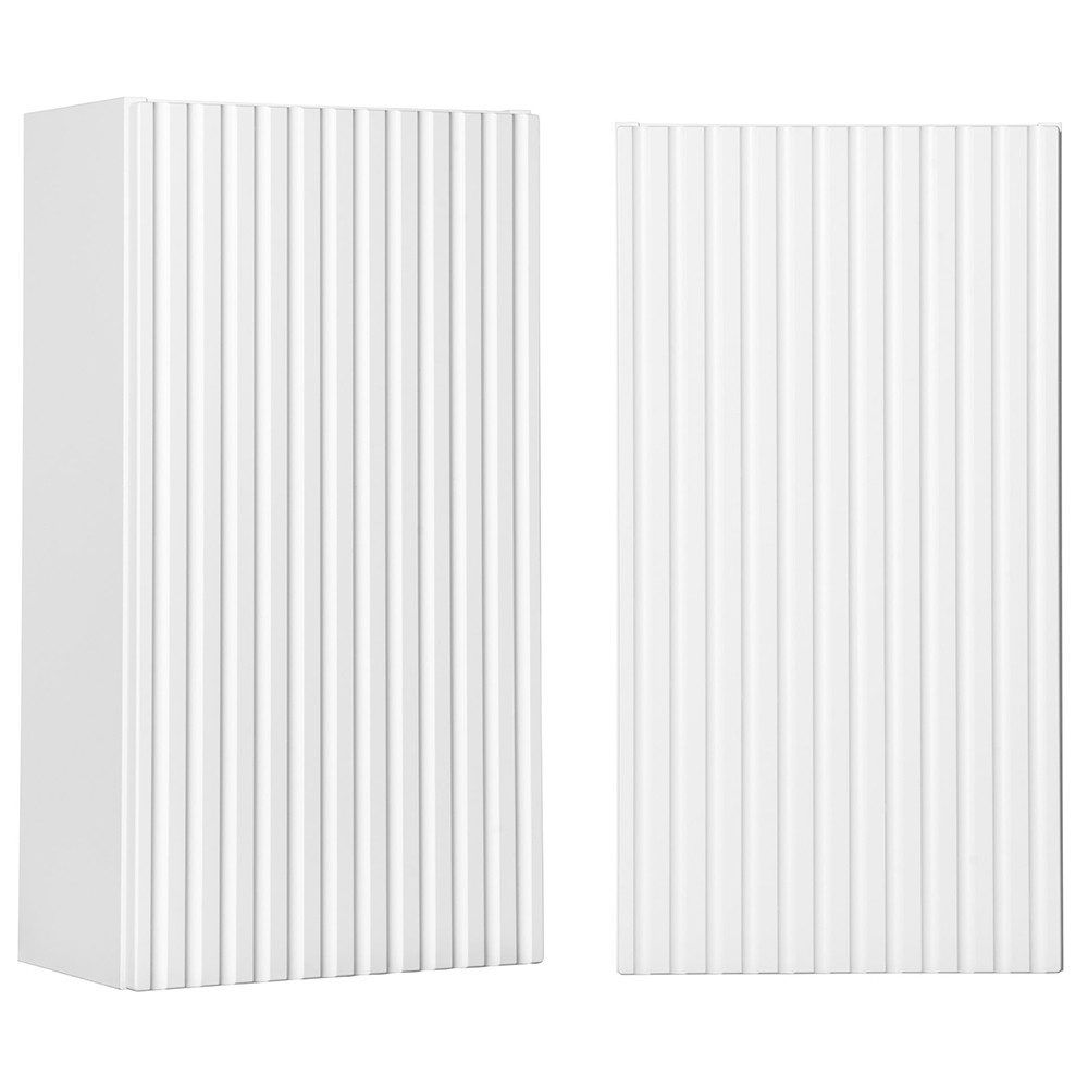 Lomadox Hängeschrank NEWPORT-56-WHITE Wandschrank Badschrank, weiß, gerillte Front, ca. 30/57/19cm – Bild 4 von 5