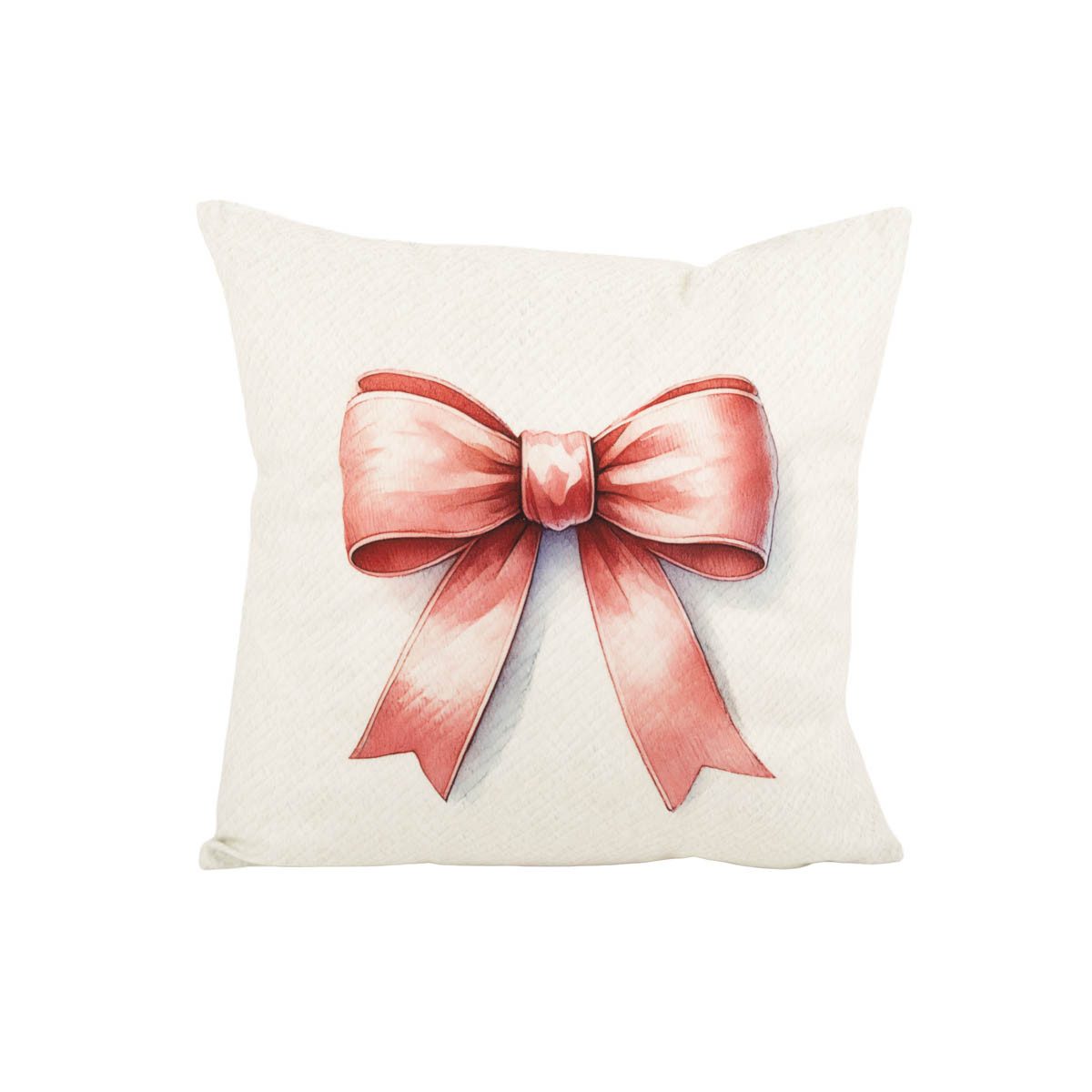 Clayre & Eef Dekokissen Clayre & Eef Kissenhülle Schleife beige rosarot 45x45 cm