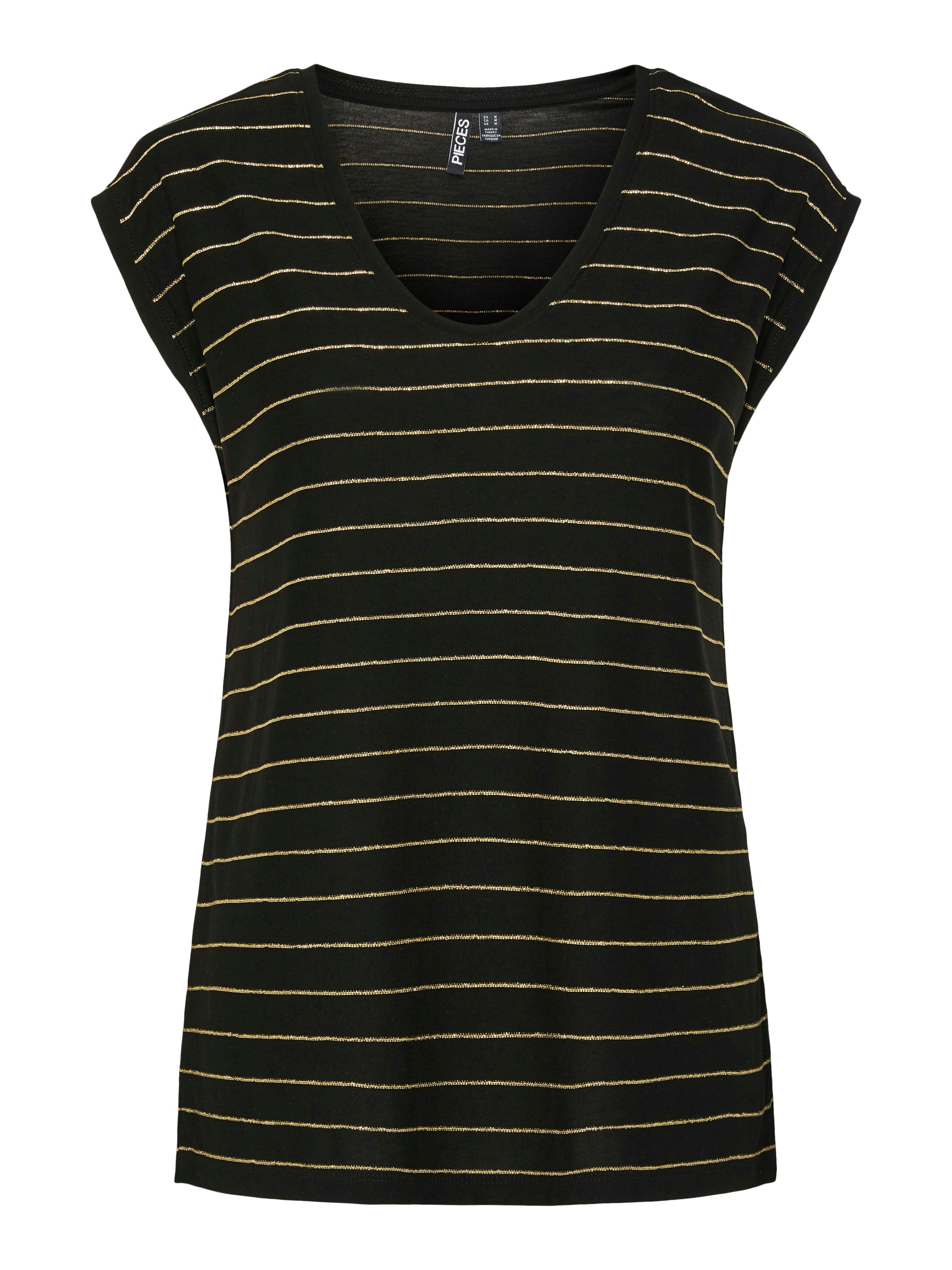 pieces T-Shirt PC BILLO mit Glitzerstreifen günstig online kaufen