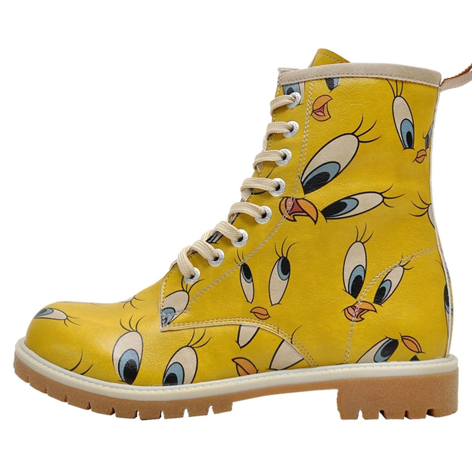 DOGO Tweety in Yellow Schnürboots Vegan