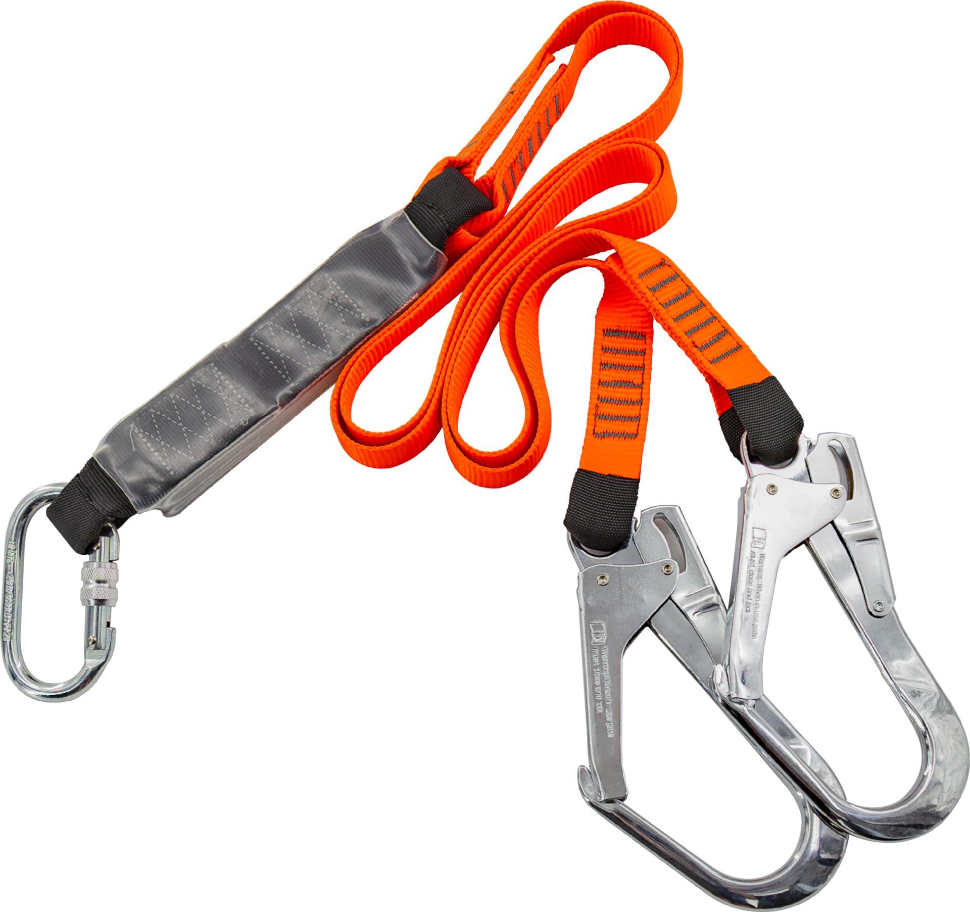 TRIZERATOP Fallschutz-Schlinge Sicherheitsdämpfer mit Doppelband und Karabinerhaken