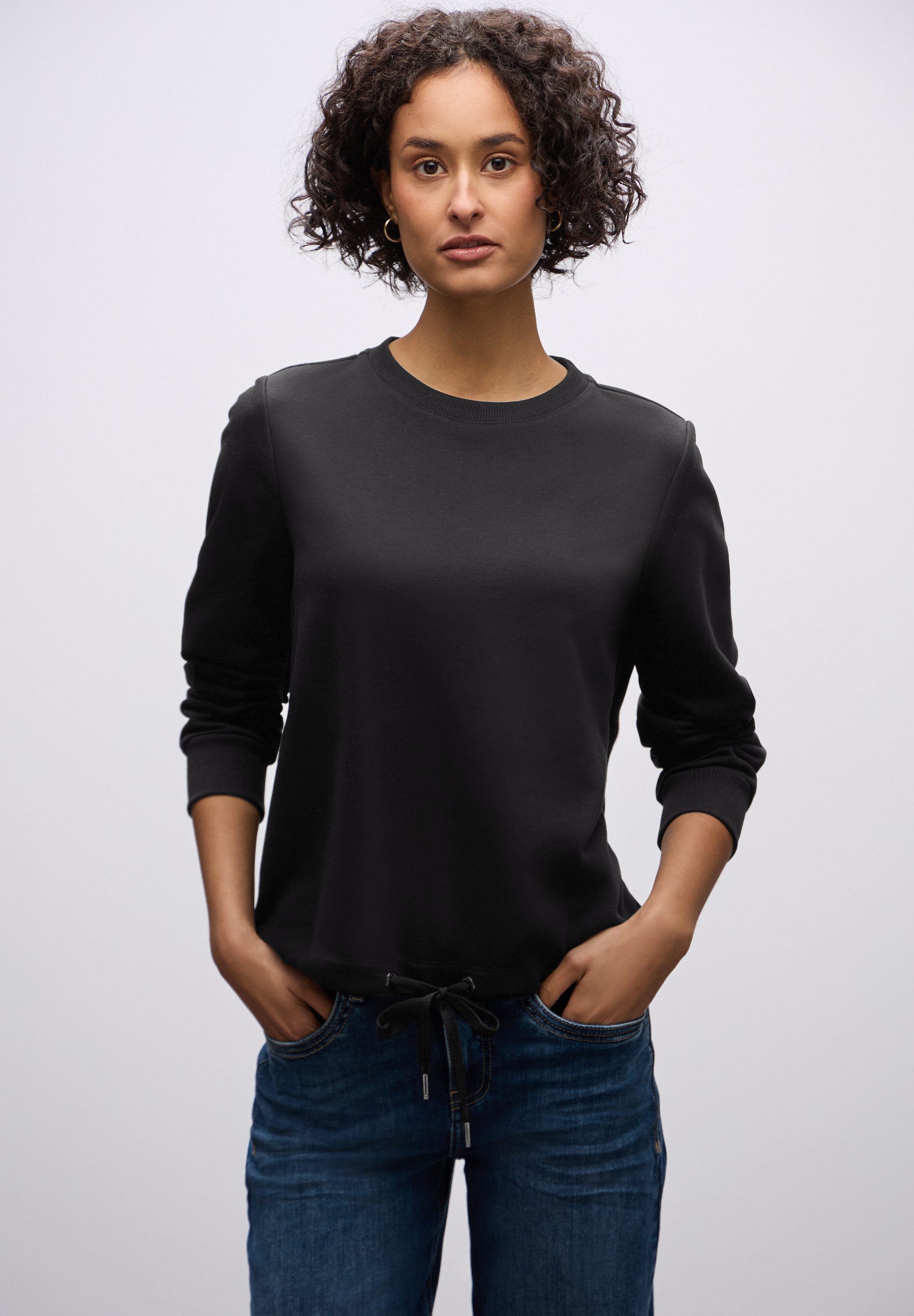 STREET ONE Sweatshirt mit Tunnelzug am Saum günstig online kaufen