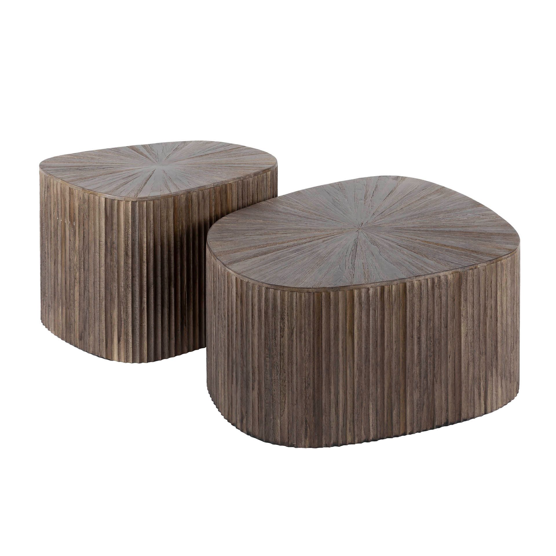 Villa Möbel Couchtisch Maya (1 Tisch, 2-St), Viereckiges Couchtisch Set aus massivem Teak in Espresso