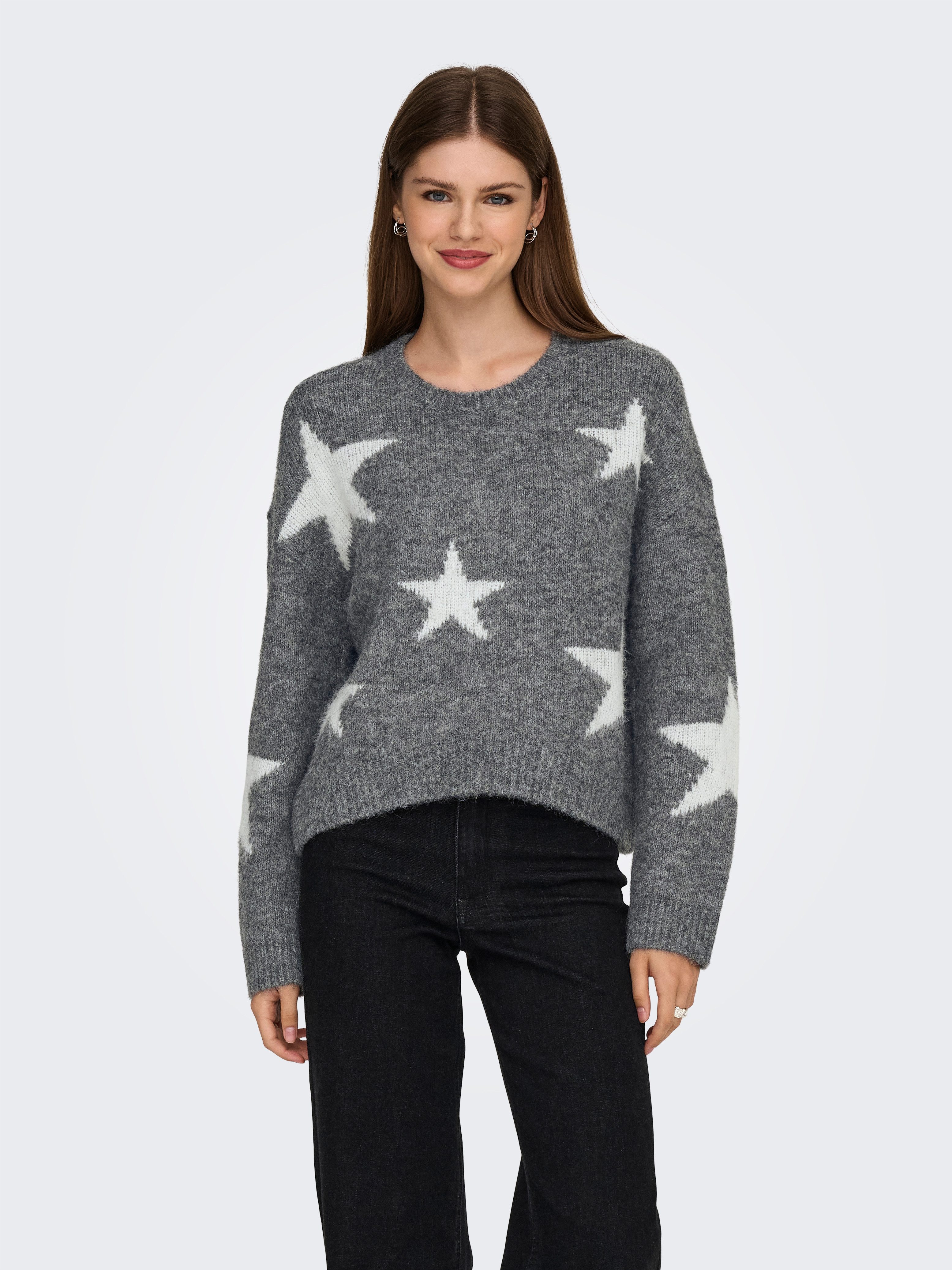 ONLY Strickpullover ONLAZU LS STAR O-NECK KNT günstig online kaufen