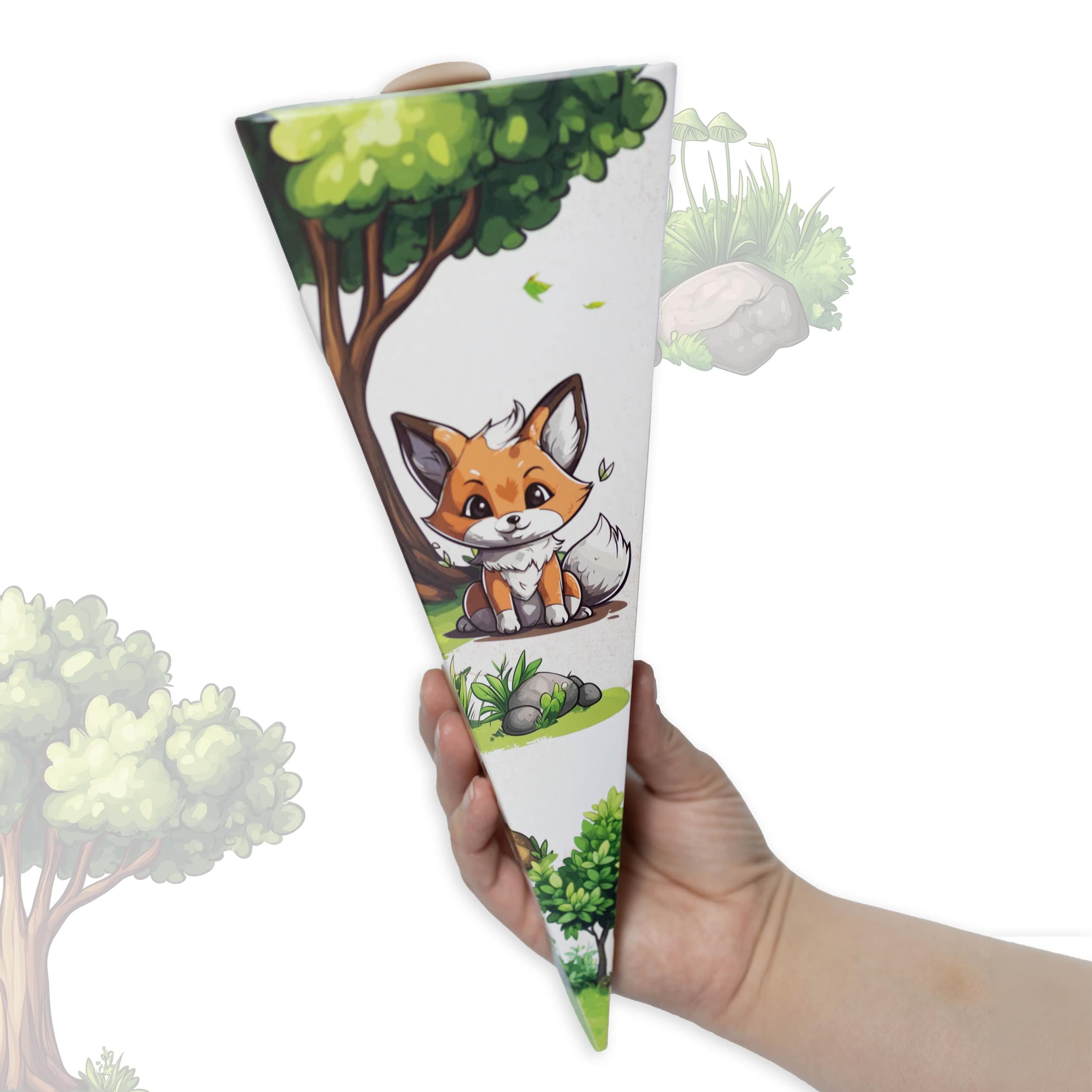 TOBJA Schultüte Kleine Geschwister Schultüte Waldtiere, - Zuckertüte Jungen oder Mädchen Schulanfang