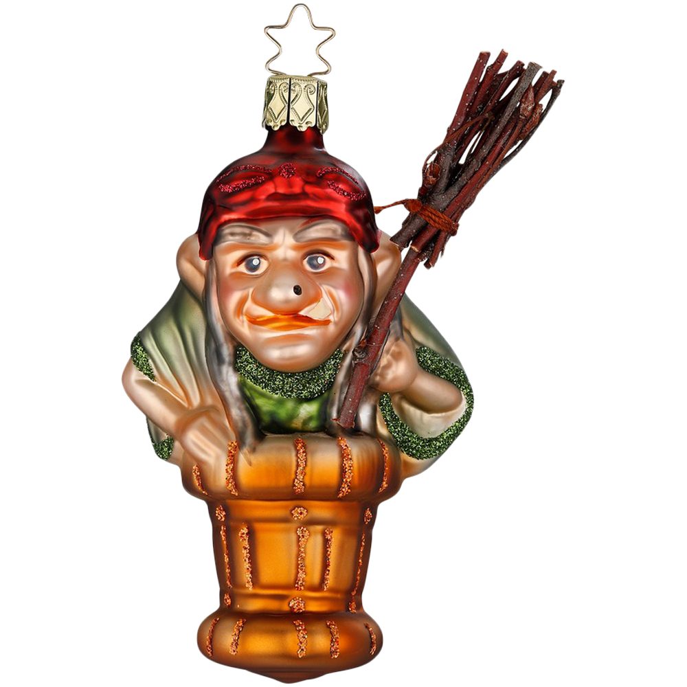 INGE-GLAS® Christbaumschmuck Baba Jaga, Märchen Christbaumschmuck 12,5cm (1-tlg), mundgeblasen, handbemalt