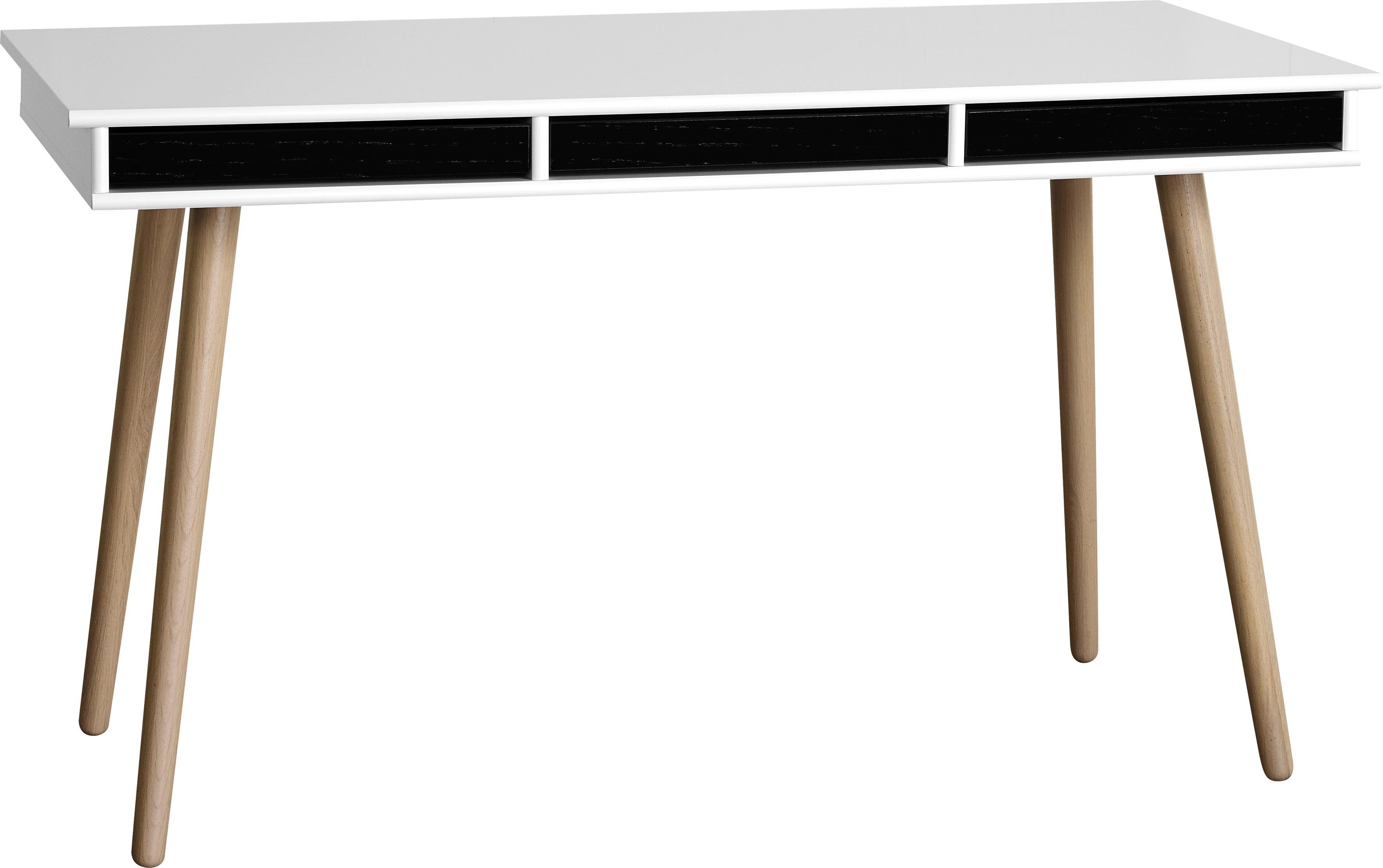 Hammel Furniture Schreibtisch Mistral Bürotisch, Arbeitstisch, Tisch, Computertisch, Holzbeinen, B: 137,4 cm, Designmöbel schwarz gebeizt