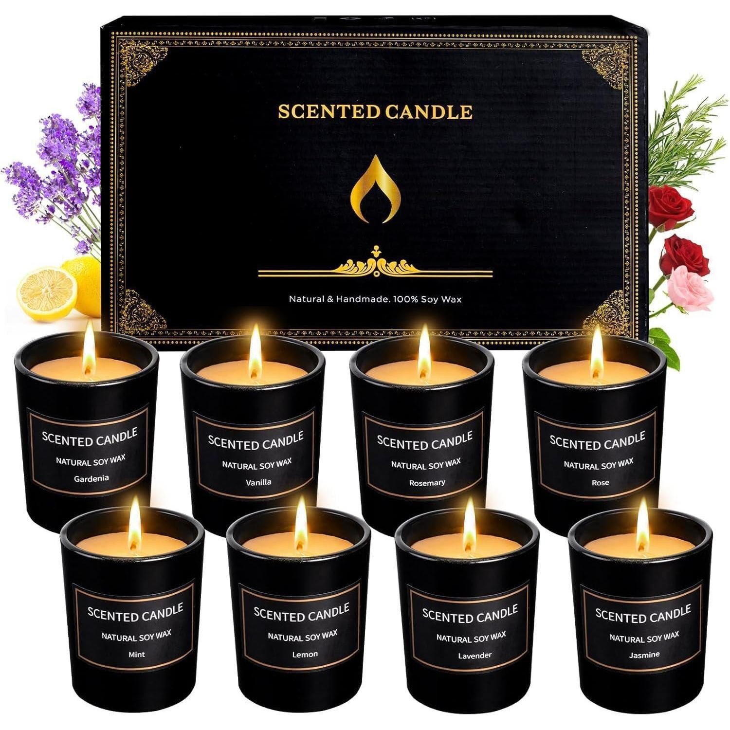 LuxusKollektion Duftkerze Duftkerzen 8er Pack Naturduft 85g
