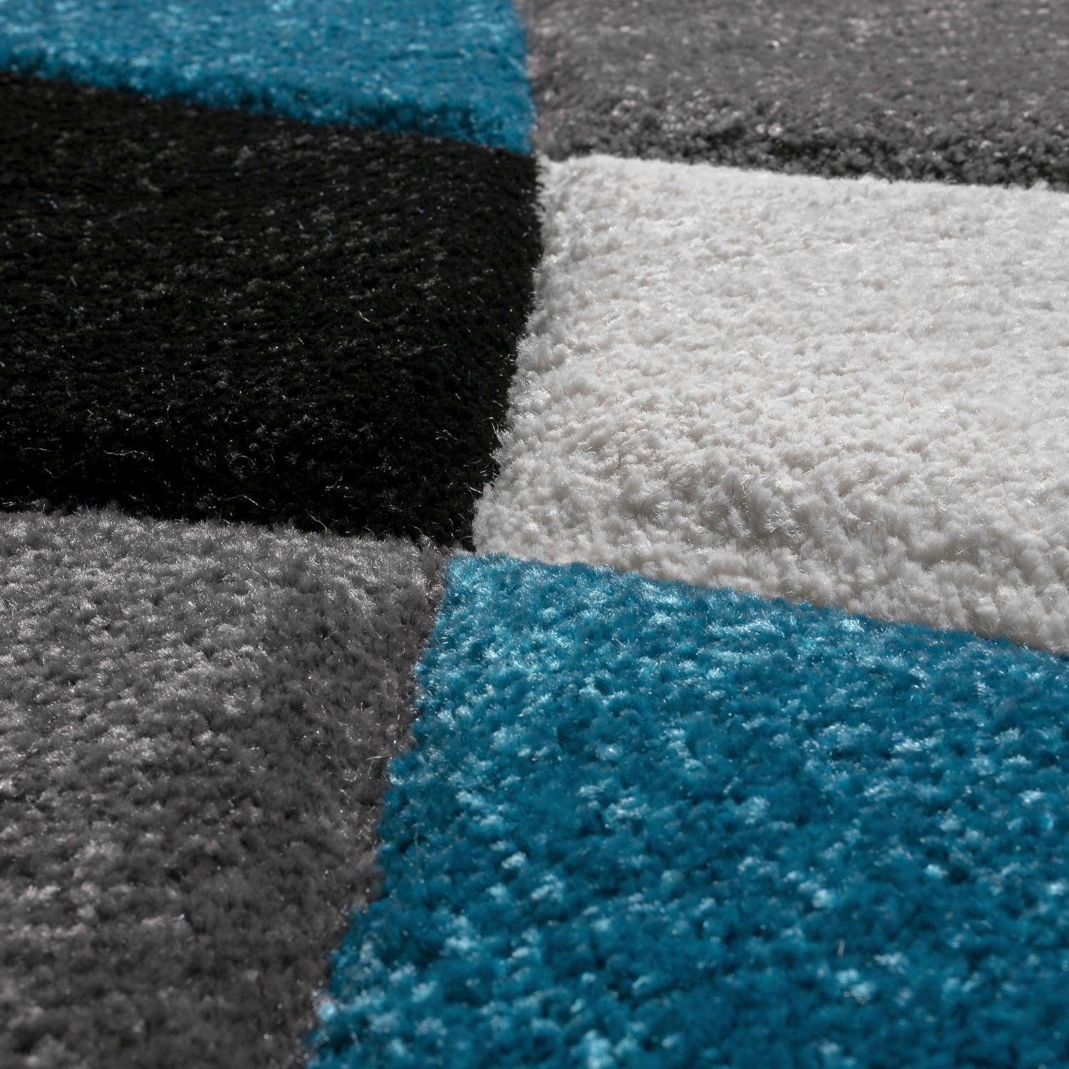 Paco Home Läufer Diamond 664, rechteckig, Höhe: 16 mm, Teppich-Läufer, Kurzflor, 3D-Design, modernes geometrisches Muster