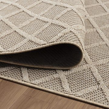 Outdoorteppich Teppich für den Flur oder Küche Rauten Design, Stilvoll Günstig, Läufer, Höhe: 8 mm
