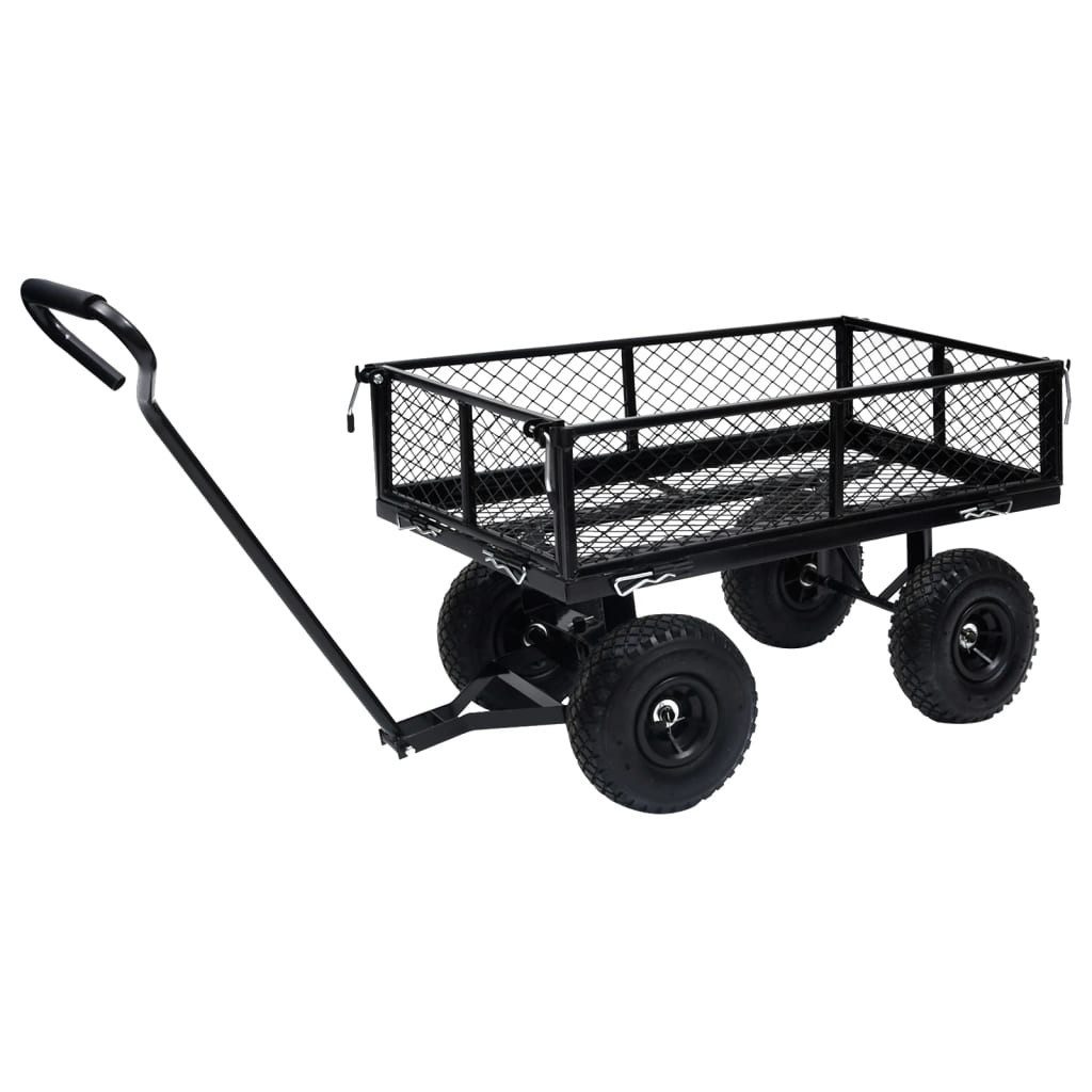 vidaXL Rollwagen Gartenwagen Schwarz 250 kg, (1 St)