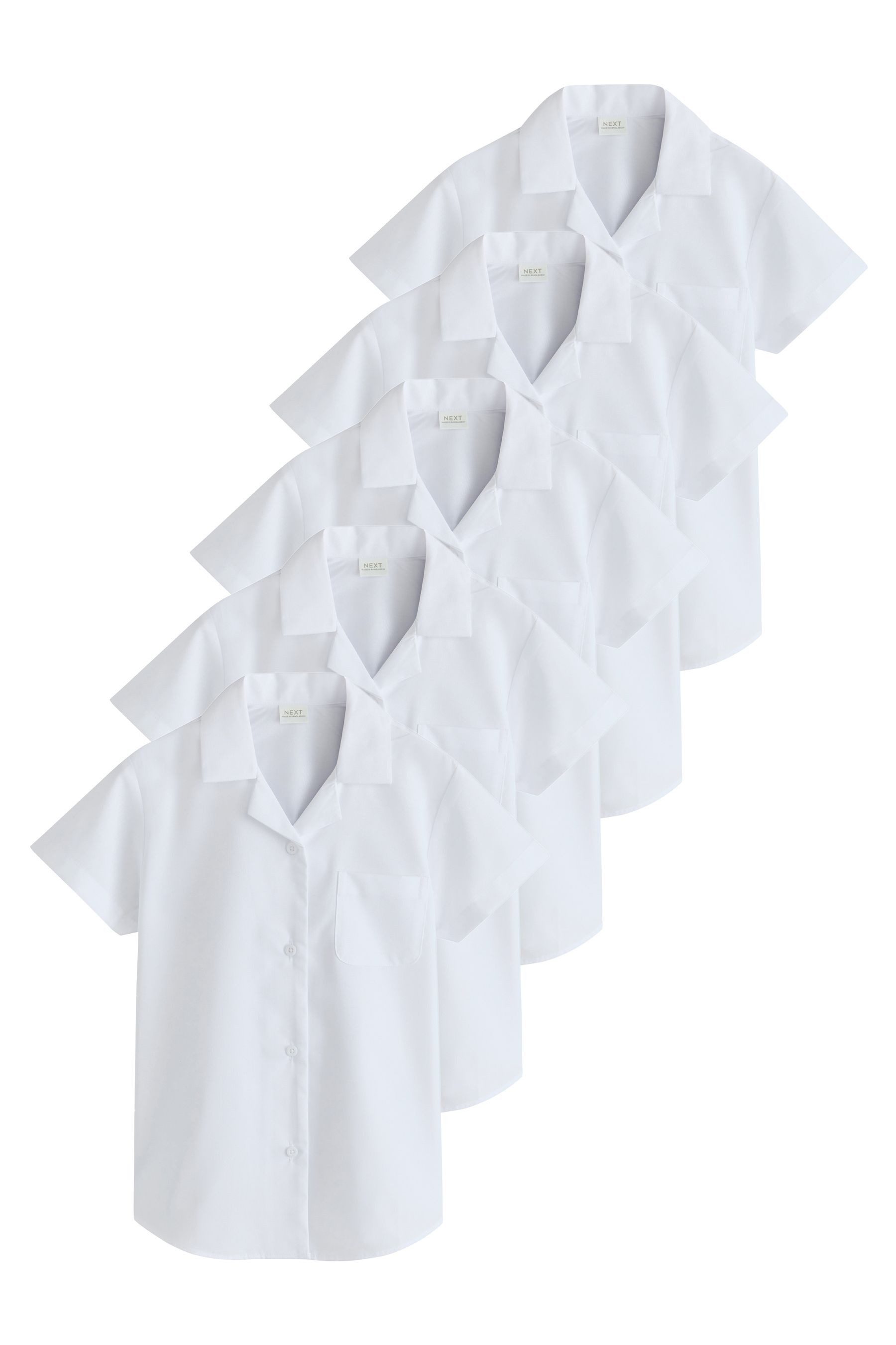 Next Hemdbluse 5er-Pack Kurzärmelige Hemden mit Reverskragen (5-tlg)