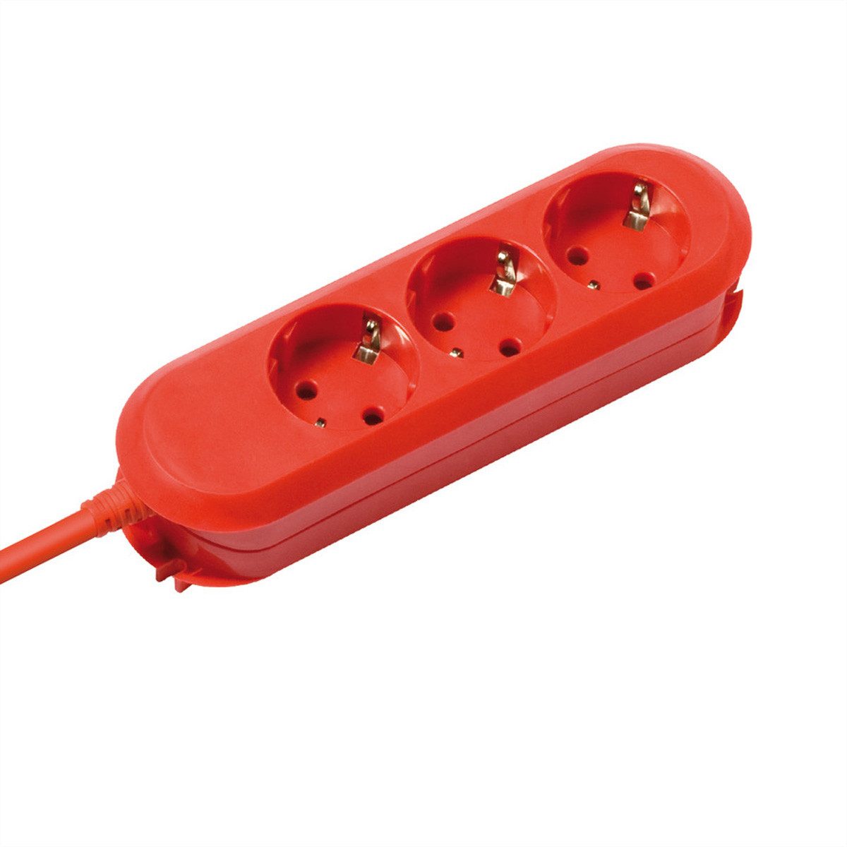 Bachmann SMART Steckdosenleiste 3x CEE7/3 Steckdosenleiste (Kabellänge 3 m), rot, 3m CEE7/7, 388.371