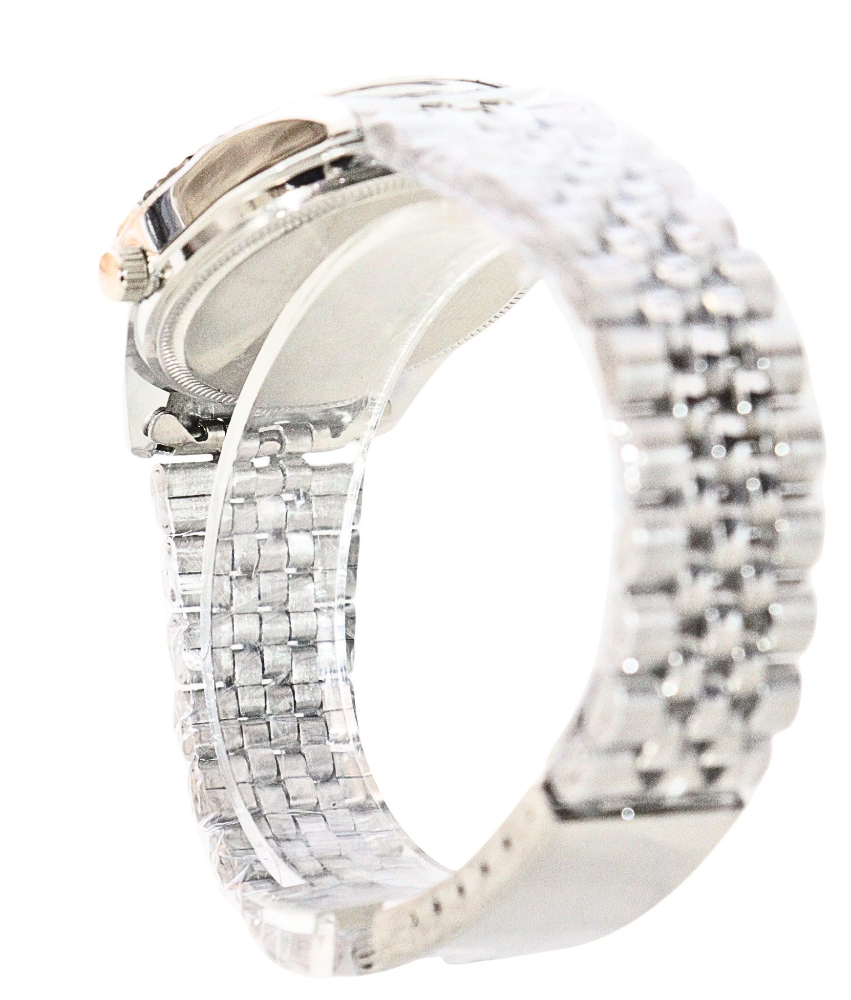 Rötting Design Quarzuhr Herrenuhr Quarz silberfarbene Lünette Ziffernblatt blau metallic DATUM