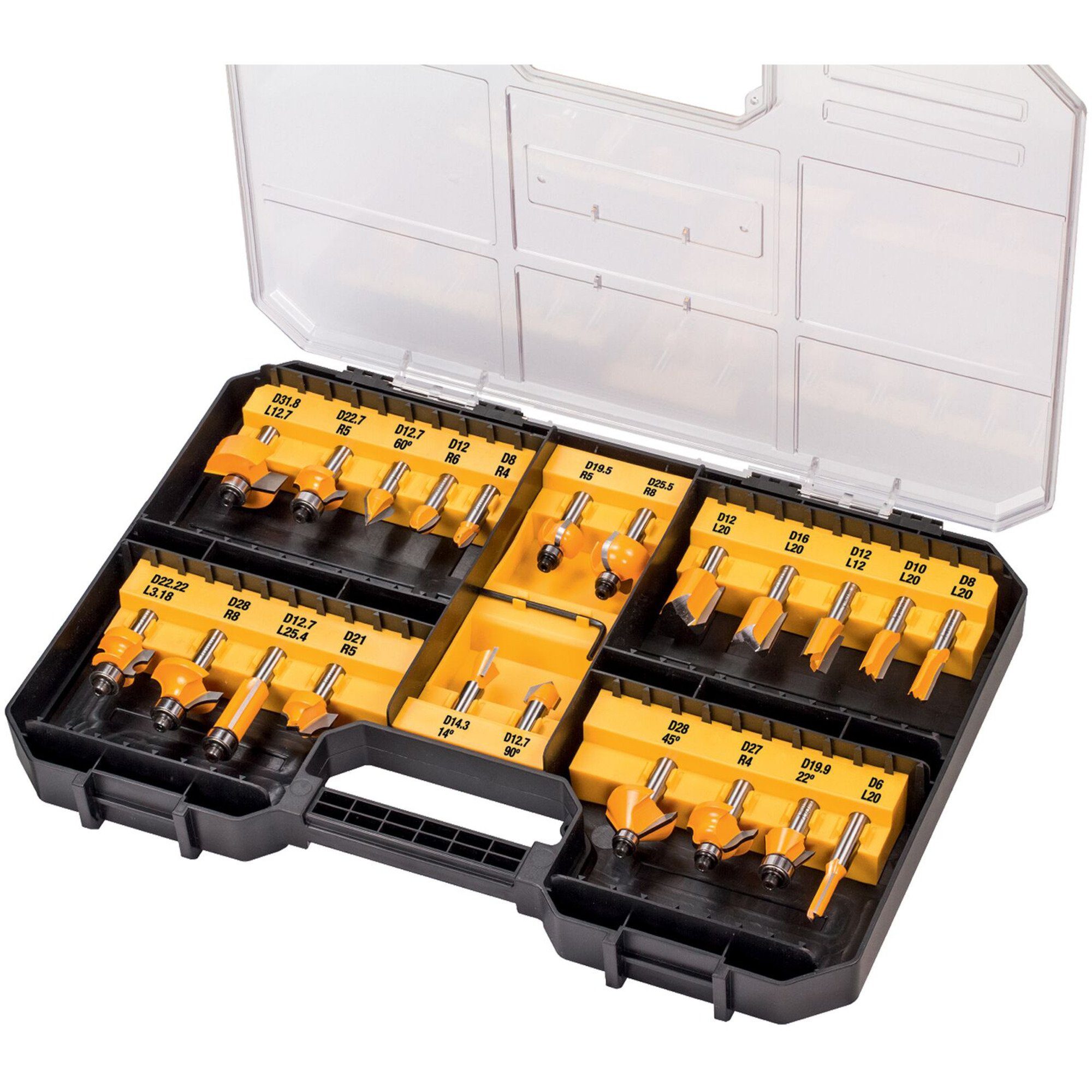 DeWalt Fräse DEWALT Резак-Set DT90017, 22-teilig, (8mm Schaft)