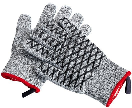 Maximex Grillhandschuhe 2in1, (Set, 2-tlg), Schnittschutzhandschuhe für Damen, hitzebeständige Küchenhandschuhe