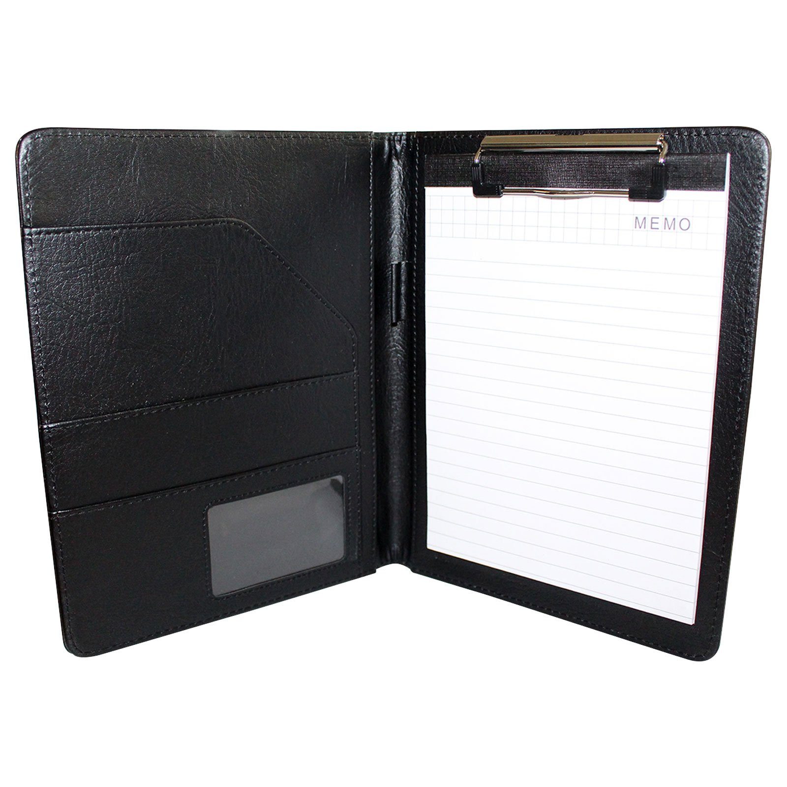 Kurtzy Konferenzmappe Schwarzes Kunstleder Notizbuch A5 günstig online kaufen