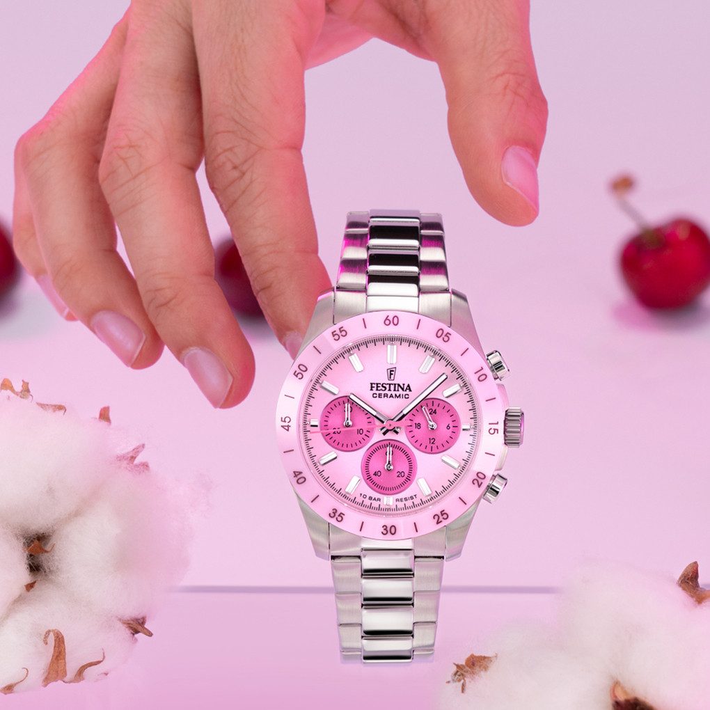 Festina Chronograph Damenuhr F20693/2 – Edelstahlband, günstig online kaufen