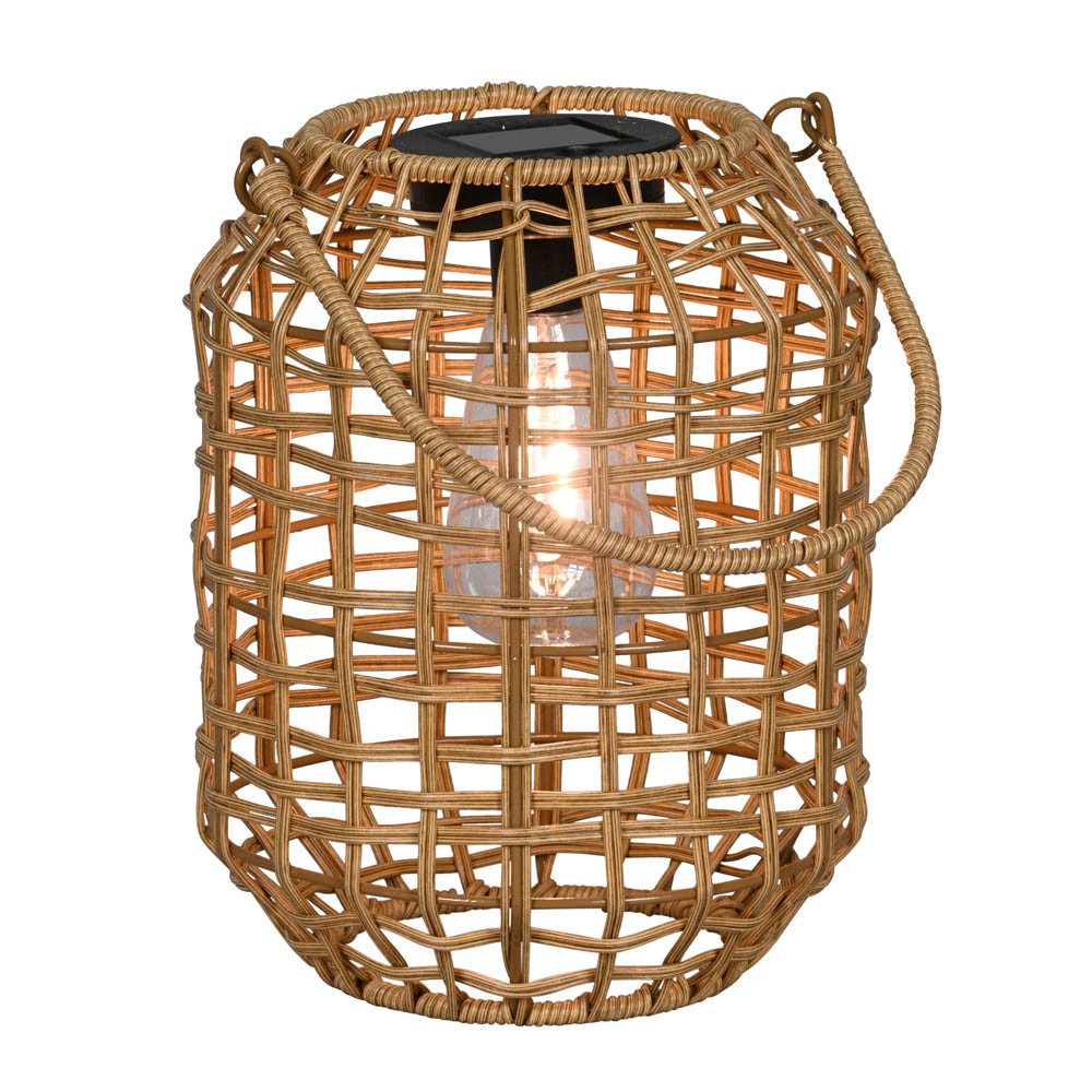 Posiwio Tischleuchte LED Solarlampe SAVANA braun Gartenlampe H25,5cm Hängelampe Outdoor Sol