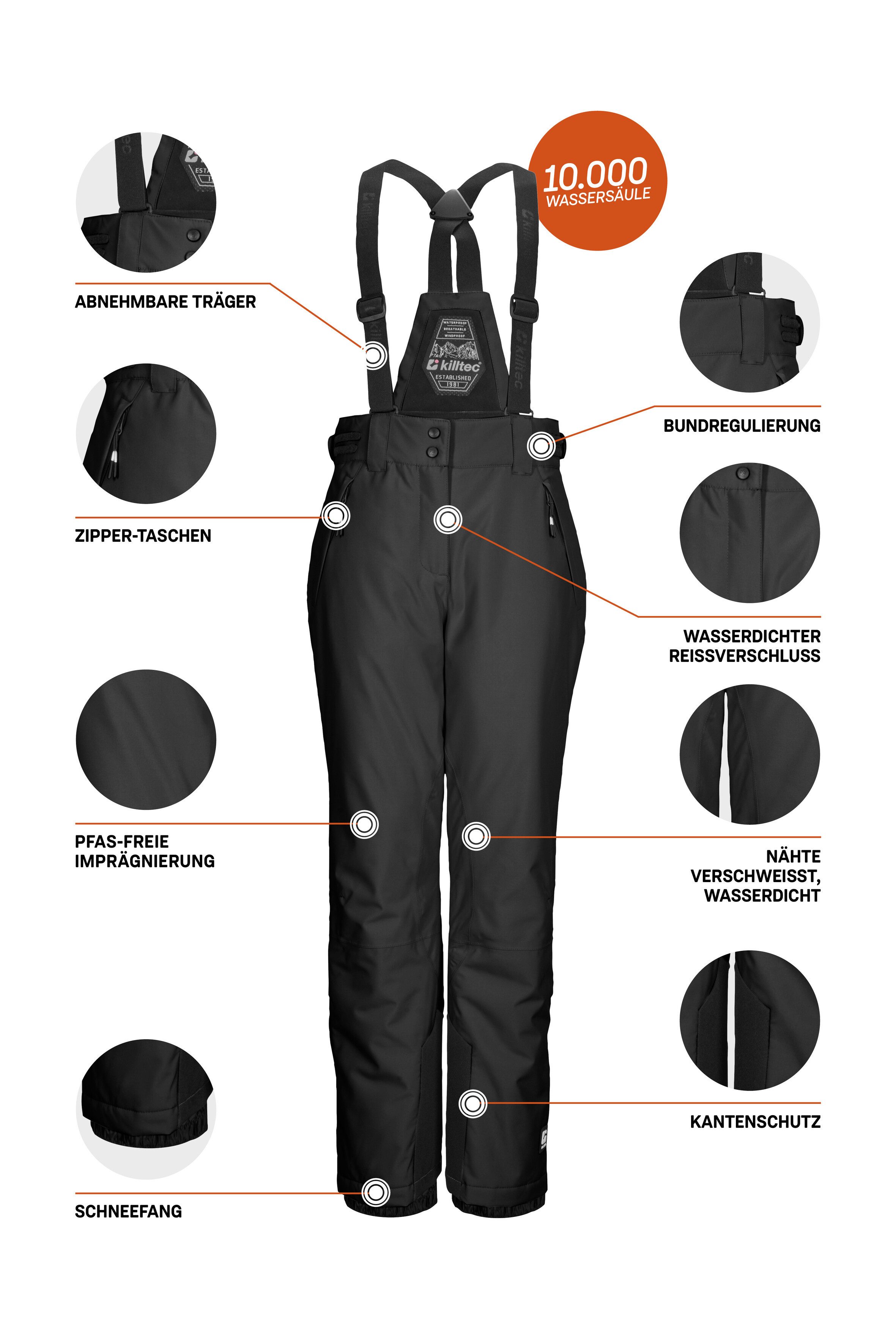 Killtec Skihose KSW 213 GRLS SKI PNTS Wasserdichte, atmungsaktive Skihose mit verstellbarer Taille – Bild 5 von 5