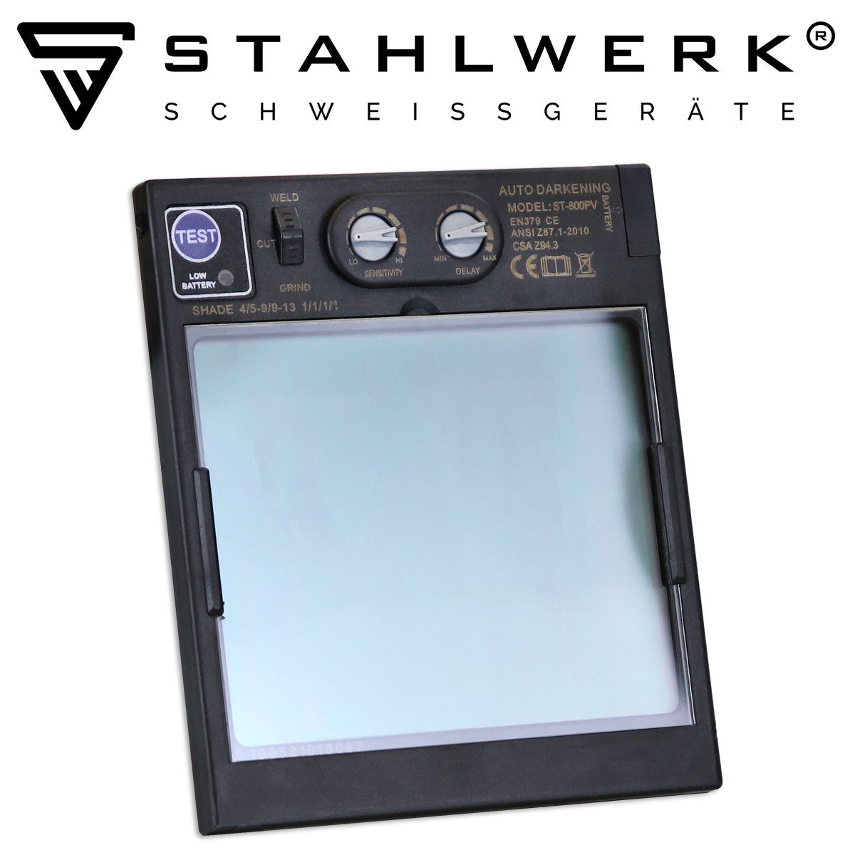 STAHLWERK Schweißhelm COLOUR 4-tlg) Schweißhelm ST-800PV Vollautomatik REAL (Paket