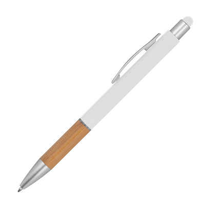 Livepac Office Kugelschreiber Touchpen Kugelschreiber / mit Bambusgriffzone / Farbe: weiß