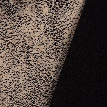 SCHÖNER LEBEN. Stoff Kunstleder Lederimitat Wildlederoptik beige schwarz-glänzend 1,4m