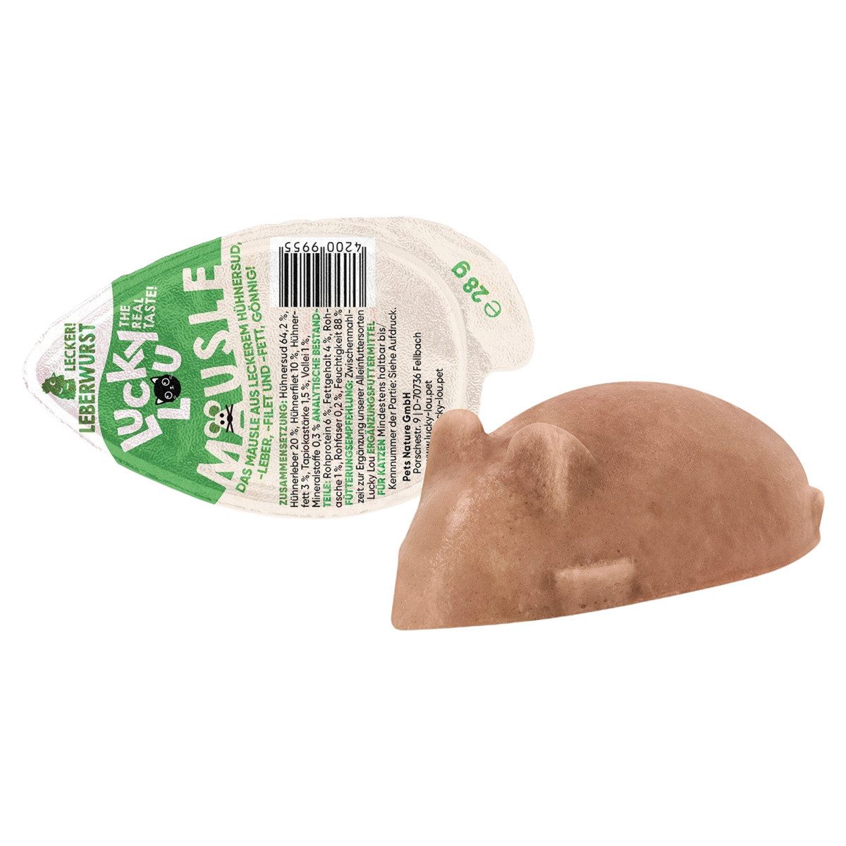 Lucky Lou Mäusle Leberwurst 28 g, Snack für: Katze