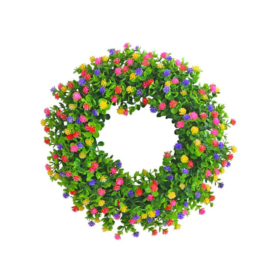 Kunstkranz Frühlingshafter bunter dekorativer Blumenkranz aus günstig online kaufen