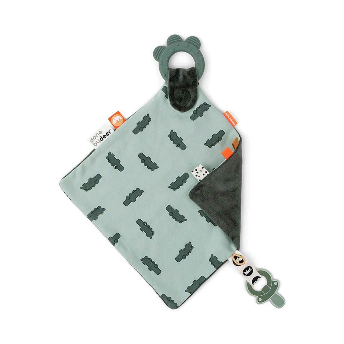 Done by Deer Schmusetuch Schmusetuch Croco Green Beißring Kuscheltuch